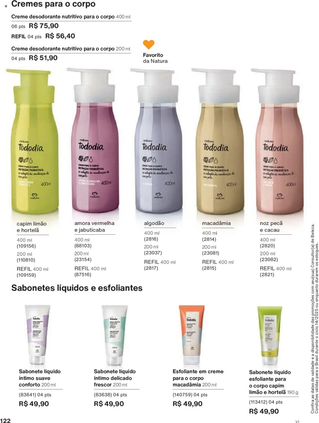 Natura Folheto - válido de 18.08.2025 | Página: 122 | Produtos: Hortelã, Sabonete, Algodão, Sabonete líquido