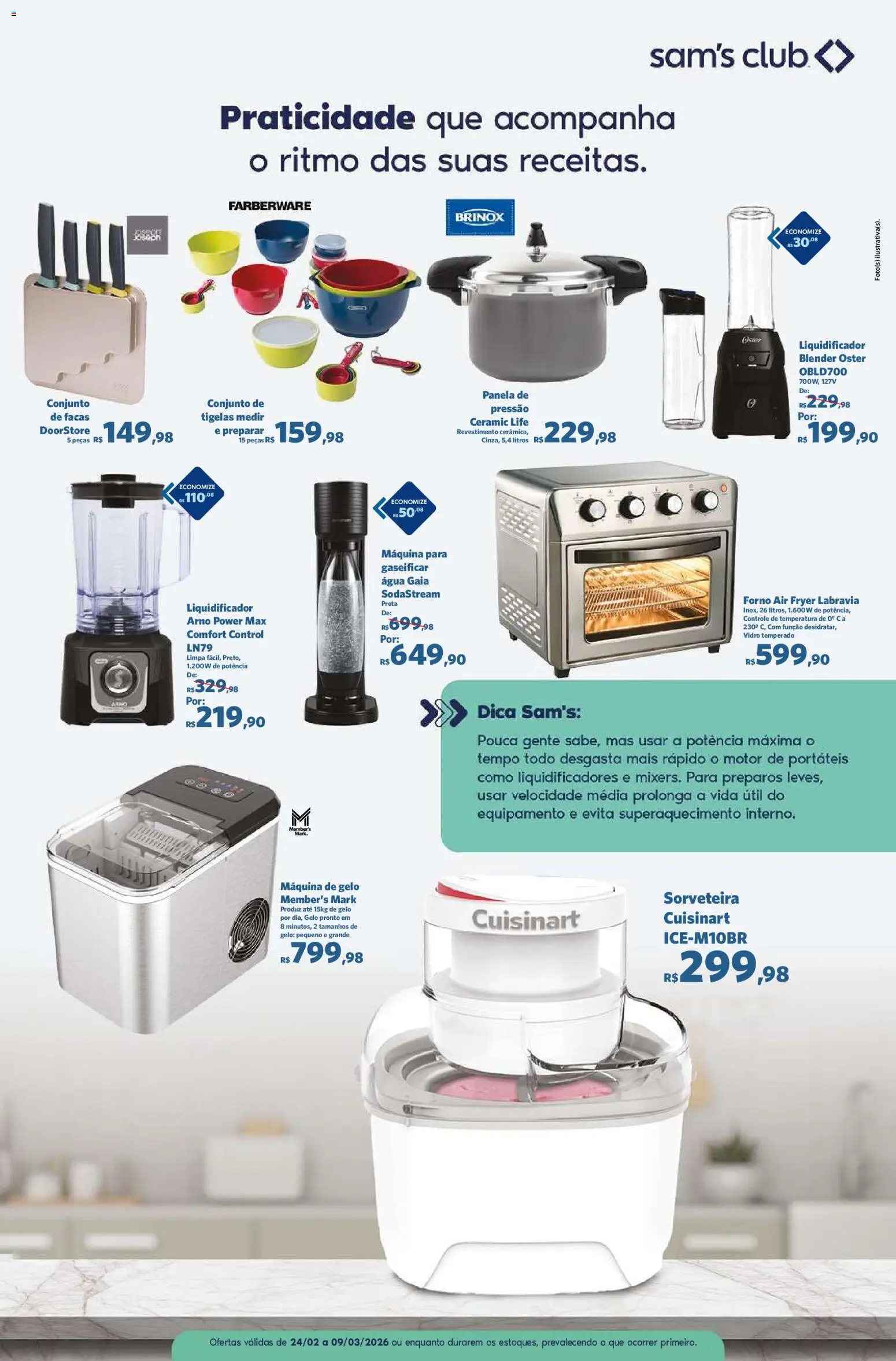 Sam's Club Folheto - válido de 24.02.2026 | Página: 3 | Produtos: Sorveteira, Máquina de gelo, Panela, Air fryer labravia