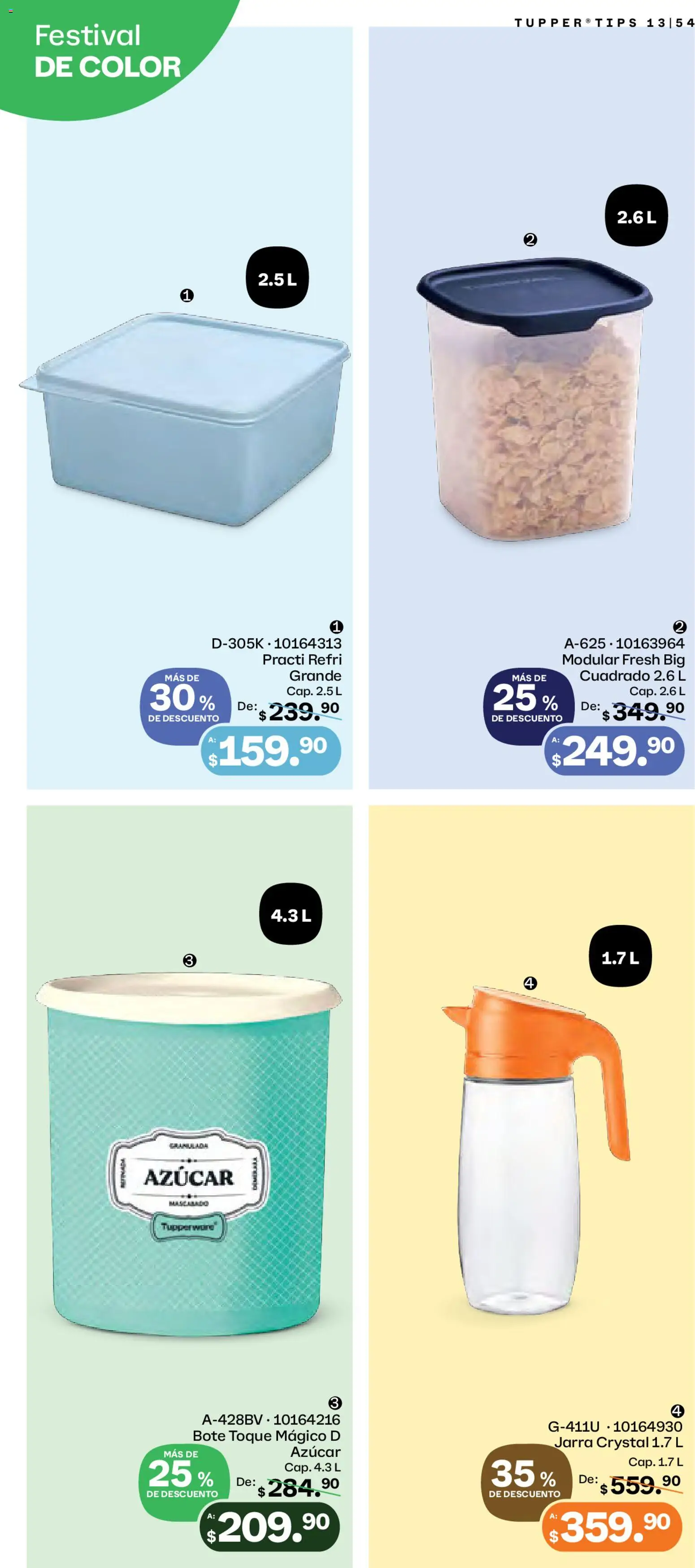 Nuevas ofertas de Tupperware válidas en toda la República Mexicana desde el 01.12.2025. ¡Encuentra las mejores ofertas en Tupperware catálogo! | Página: 54 | Productos: Azúcar, Tupper, Modular, Jarra