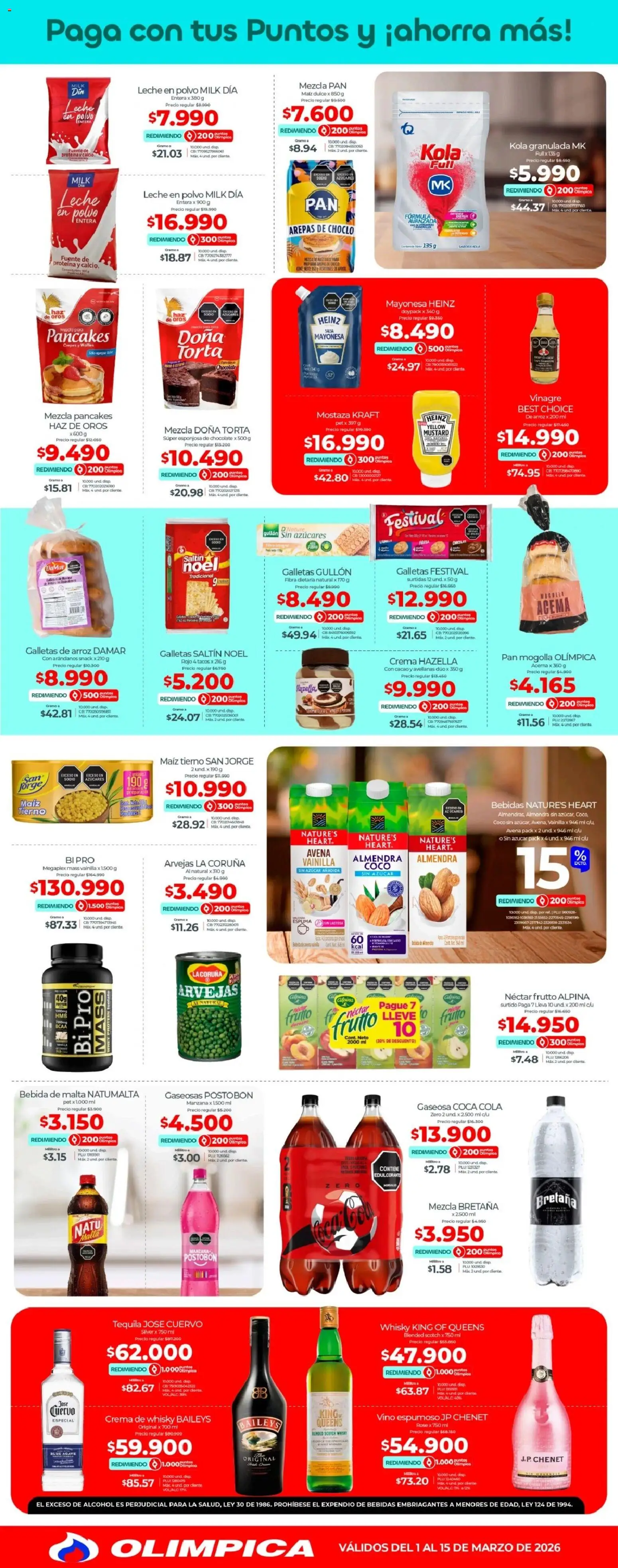 Olímpica revista - valida desde el 01.03.2026 | Página: 2 | Productos: Crema, Whisky, Pan, Corta uñas