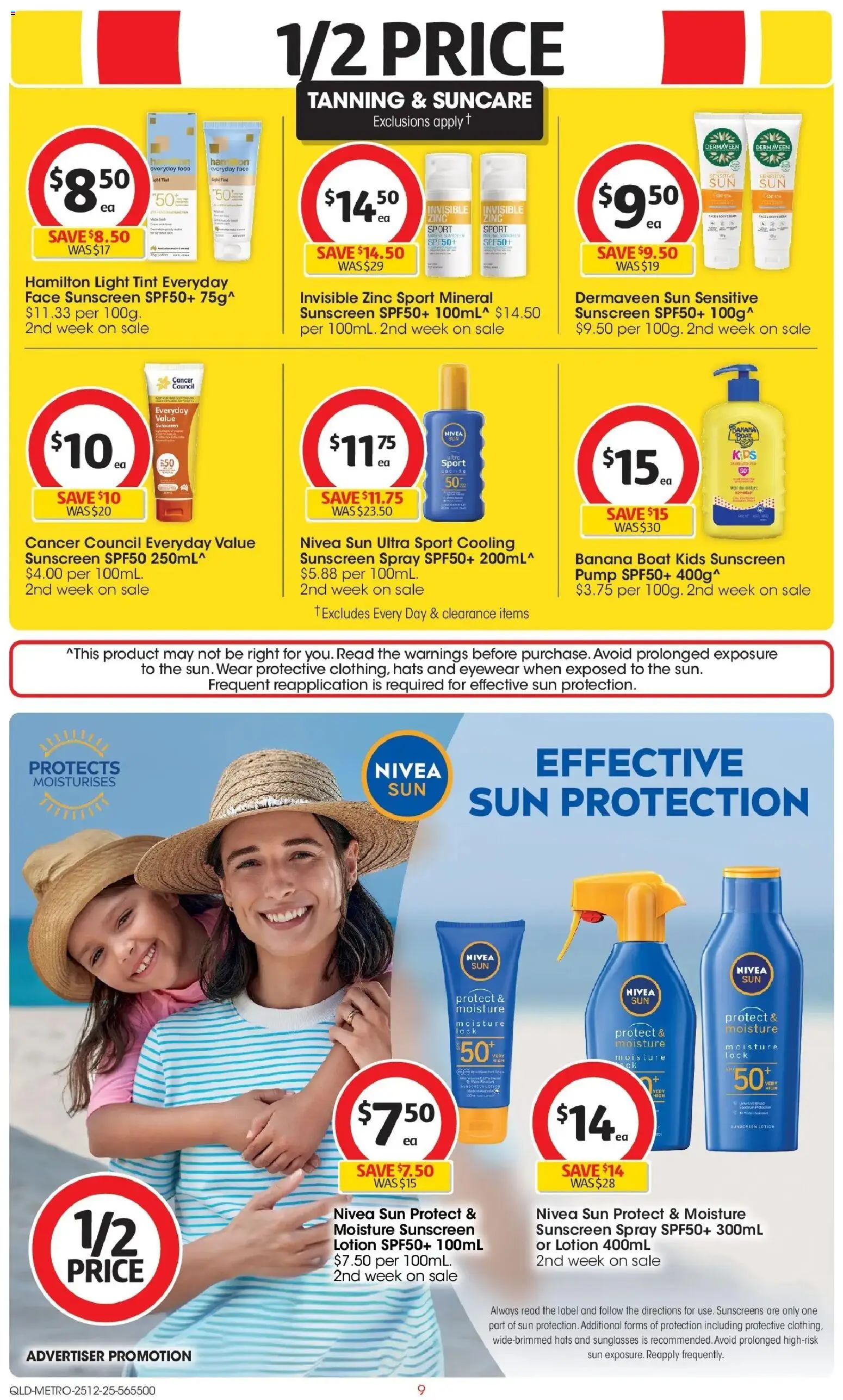 Coles catalogue - valid from 25.12.2025 | Page: 9 | Products: Light, Sunscreen, Lotion, Sunglasses