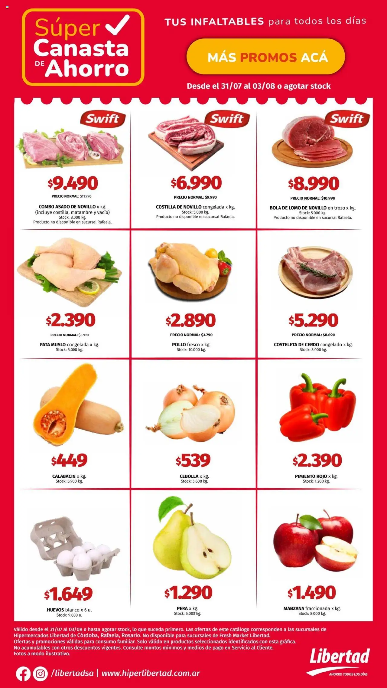Hipermercado Libertad - Canasta - CENTRO │ válido desde el 31.07.2025 | Página: 2 | Productos: Pollo, Pimiento, Huevos, Canasta