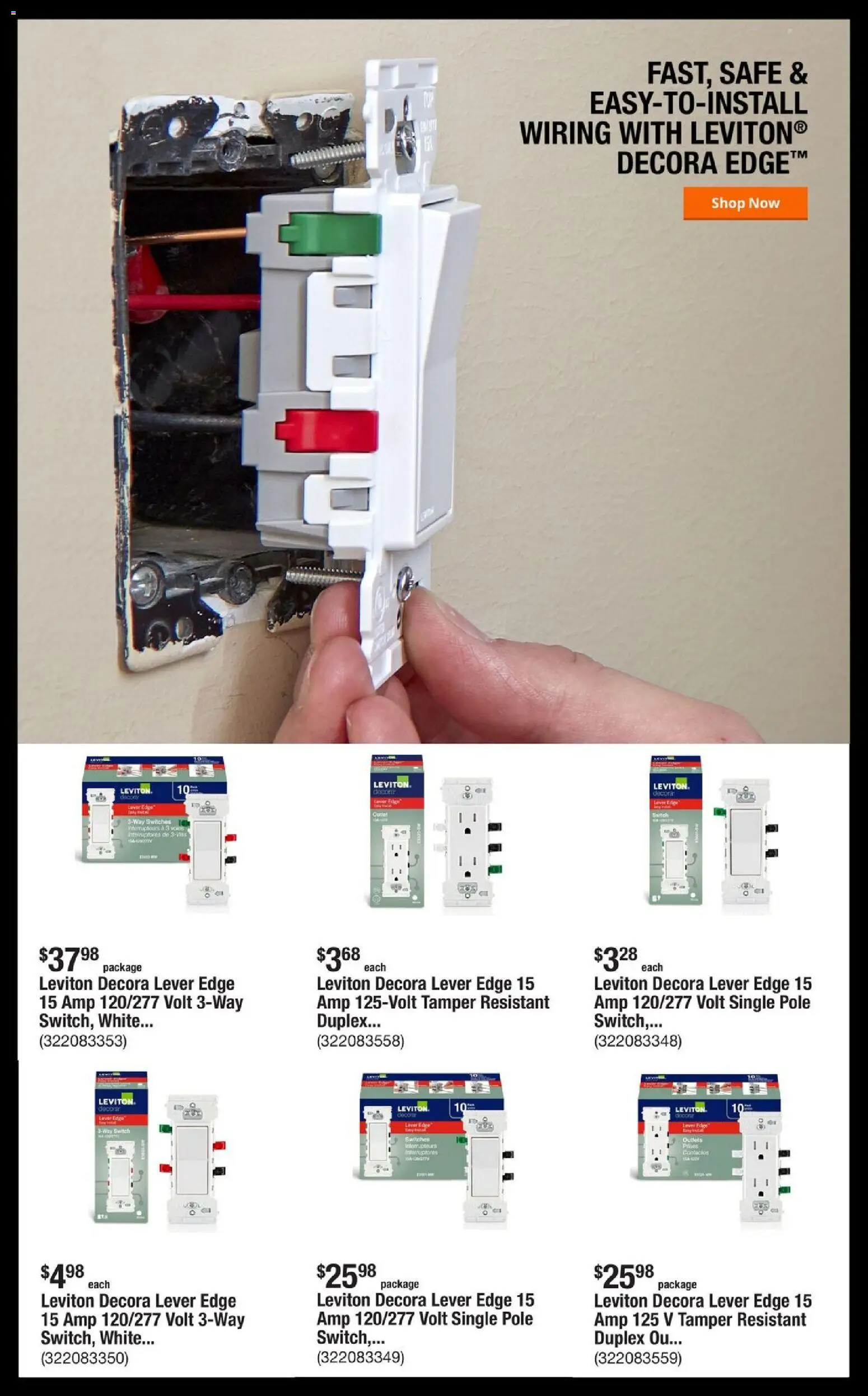 Home Depot Shop Pro Ad - FL - valid from 27.10.2025 | Page: 4 | Products: Safe, Tamper, Switch