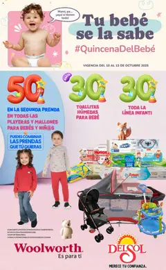 Vista previa de Del Sol y Woolworth - Catálogo - Quincena del Bebé Accesorios, nuevo folleto de la tienda, válido en México a partir del 10.10.2025
