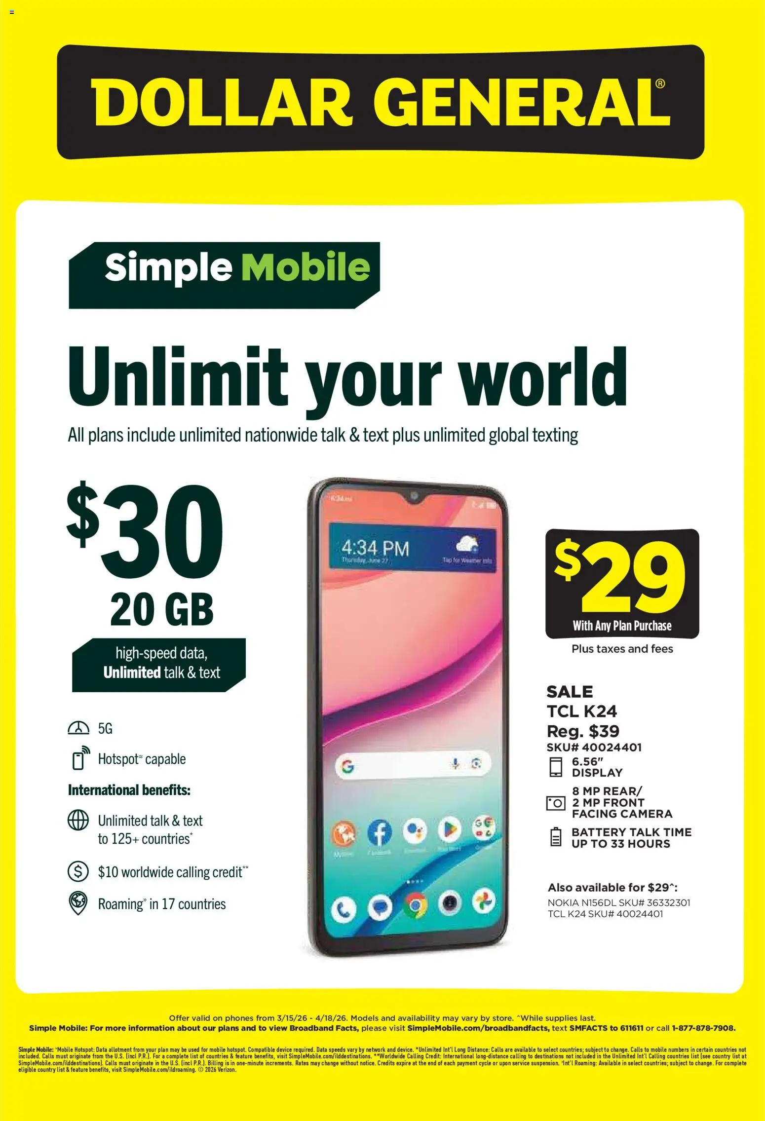 Dollar General Wireless Deals - valid from 15.03.2026 | Page: 1