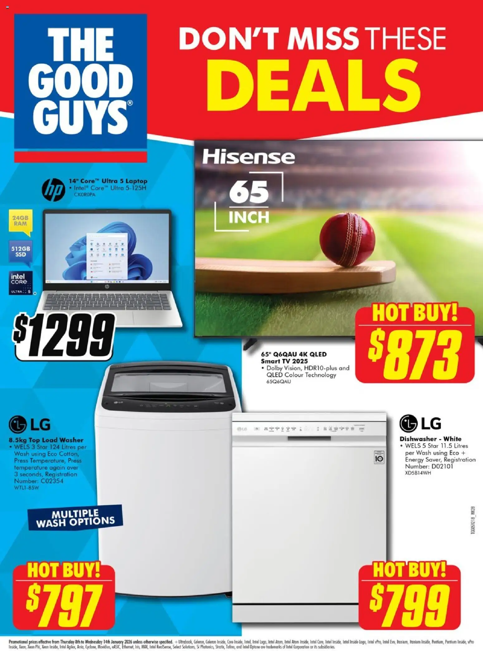 The Good Guys catalogue - valid from 07.01.2026 | Page: 13 | Products: Tv, Laptop, Dishwasher, Washer