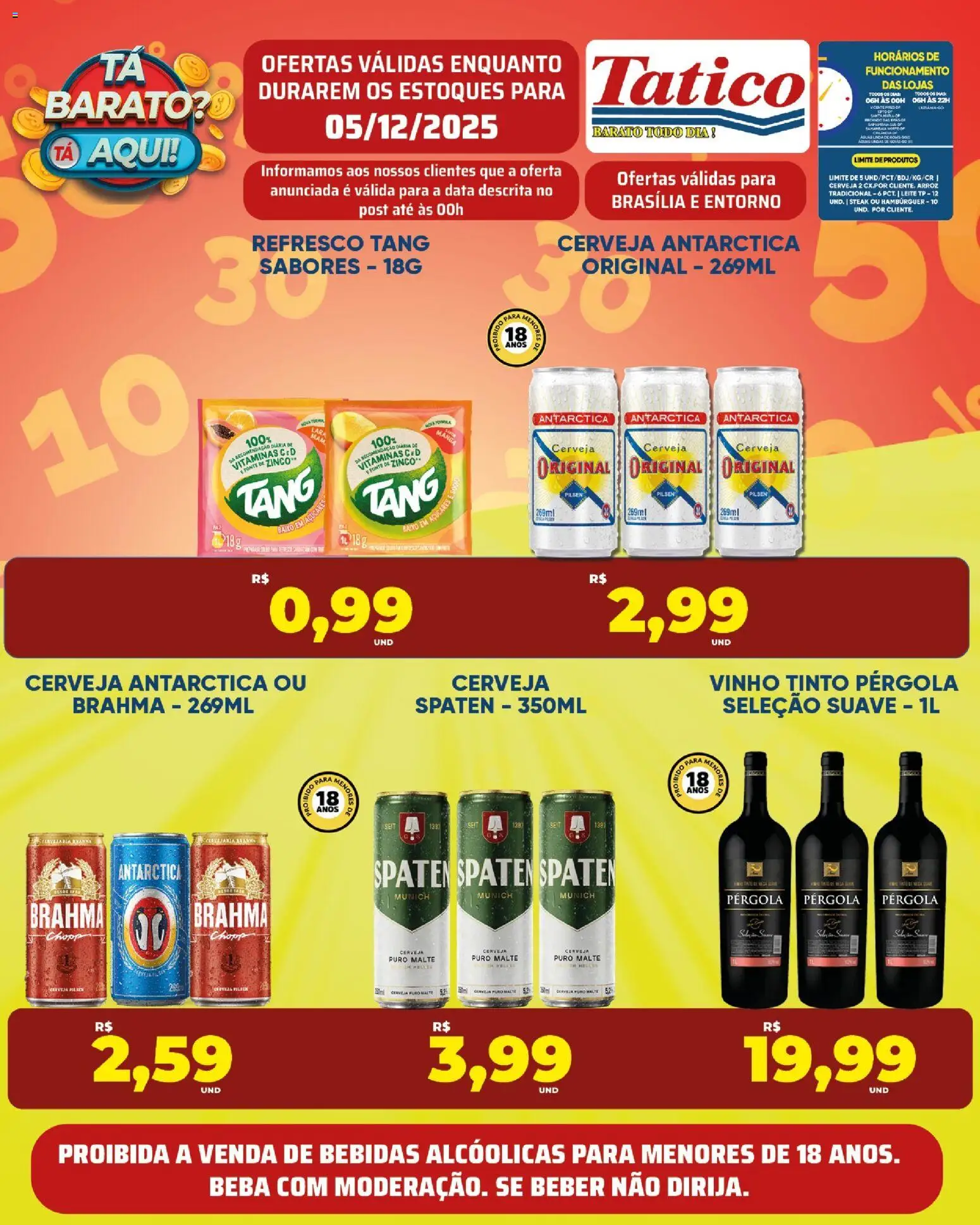 Tatico Folheto - válido de 05.12.2025 | Página: 12 | Produtos: Refresco, Leite, Vinho, Arroz