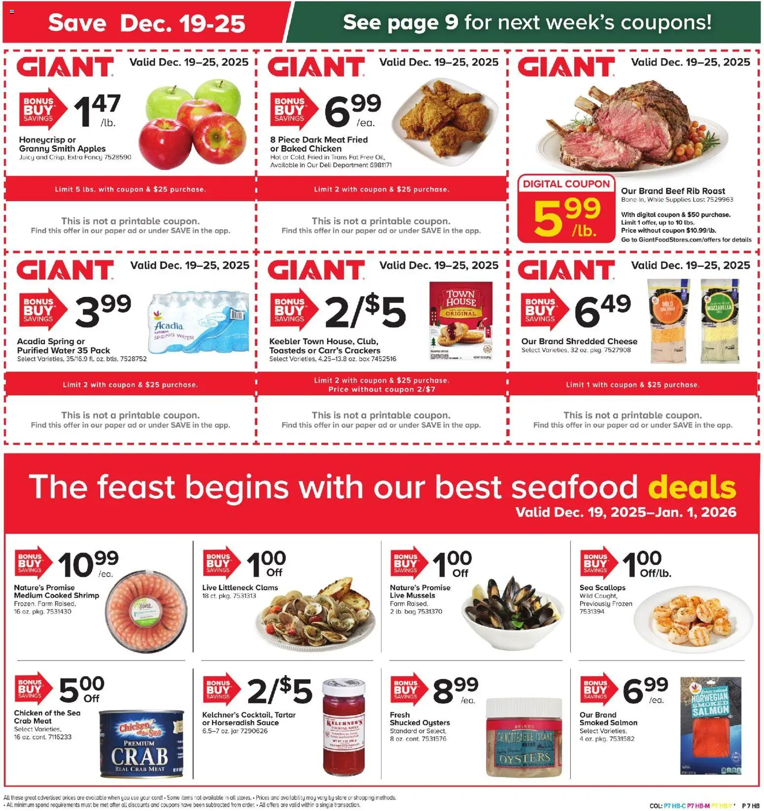 Giant Weekly Ad - valid from 19.12.2025 | Page: 5 | Products: Cheese, Apples, Sauce, Seafood