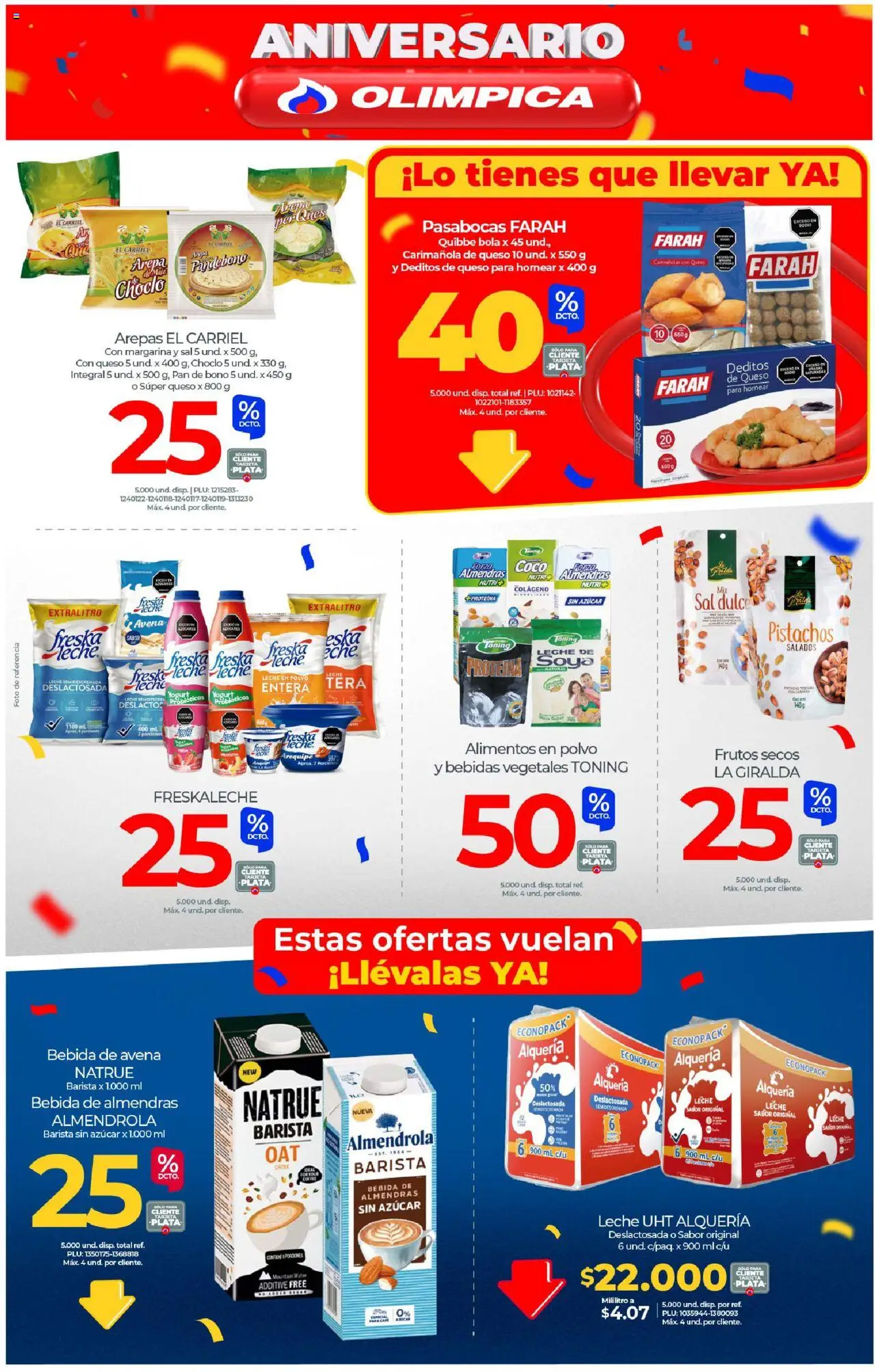 Olímpica revista - valida desde el 13.08.2025 | Página: 4 | Productos: Arepa, Arequipe, Margarina, Yogurt