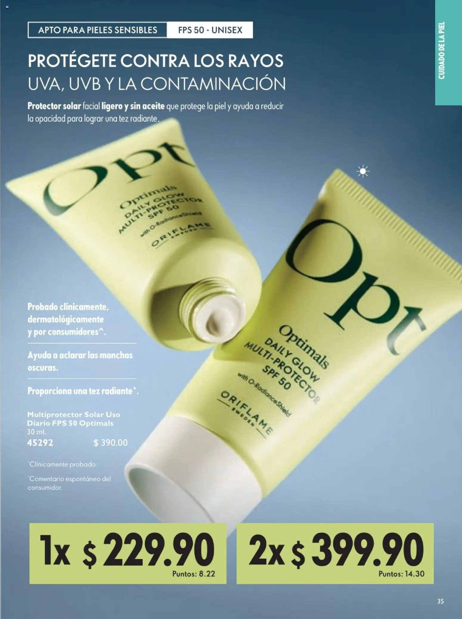 Nuevas ofertas de Oriflame válidas en toda la República Mexicana desde el 09.05.2026. ¡Encuentra las mejores ofertas en Oriflame campaña 7 2026! | Página: 35 | Productos: Aceite, Radiante, Protector solar