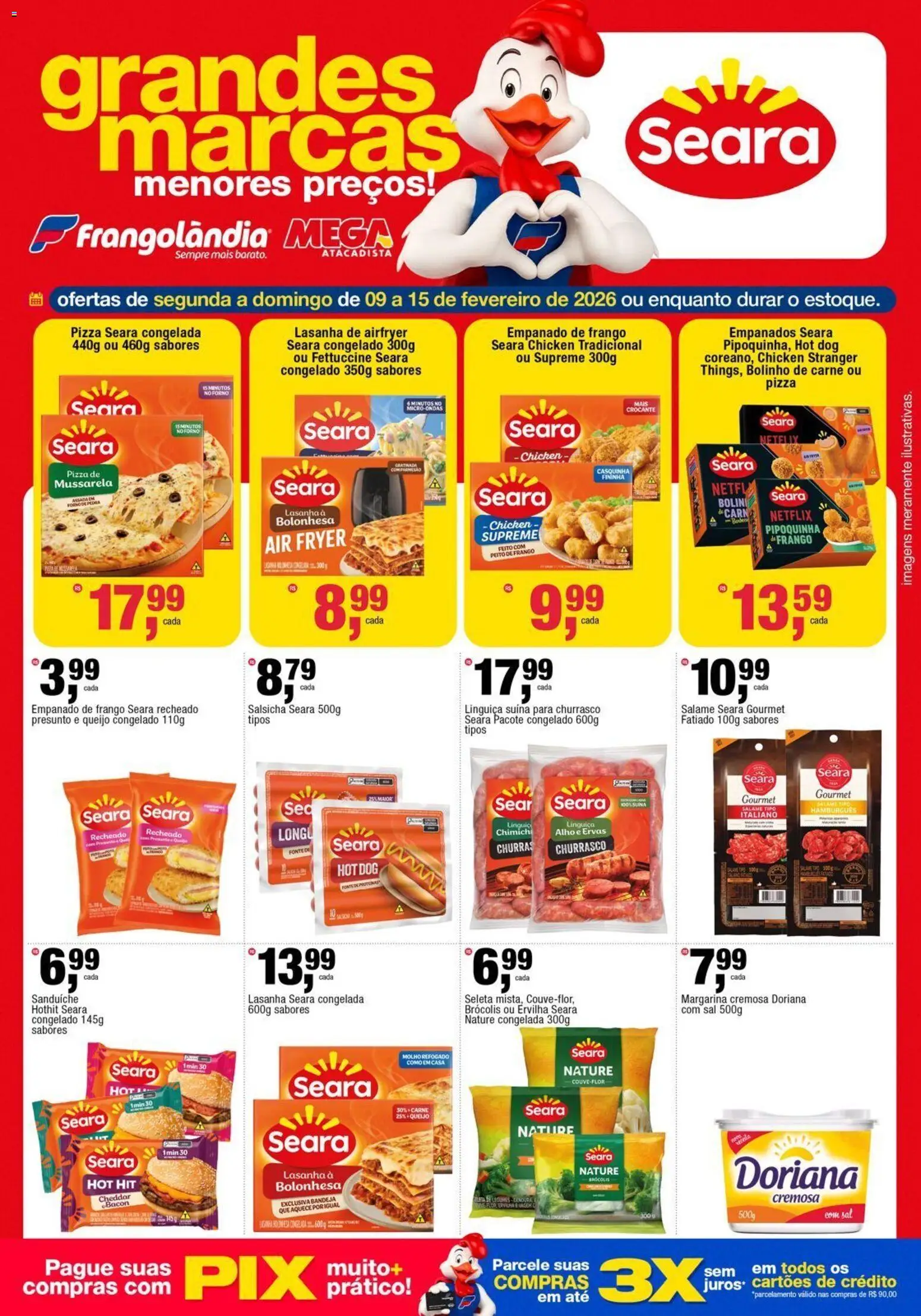 Frangolândia Folheto - válido de 09.02.2026 | Página: 3 | Produtos: Air fryer, Pizza, Cheddar, Brócolis