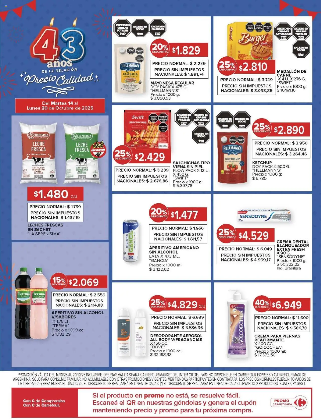 Carrefour Market catálogo - Catamarca │ válido desde el 14.10.2025 | Página: 10 | Productos: Mayonesa, Ketchup, Desodorante, Leche