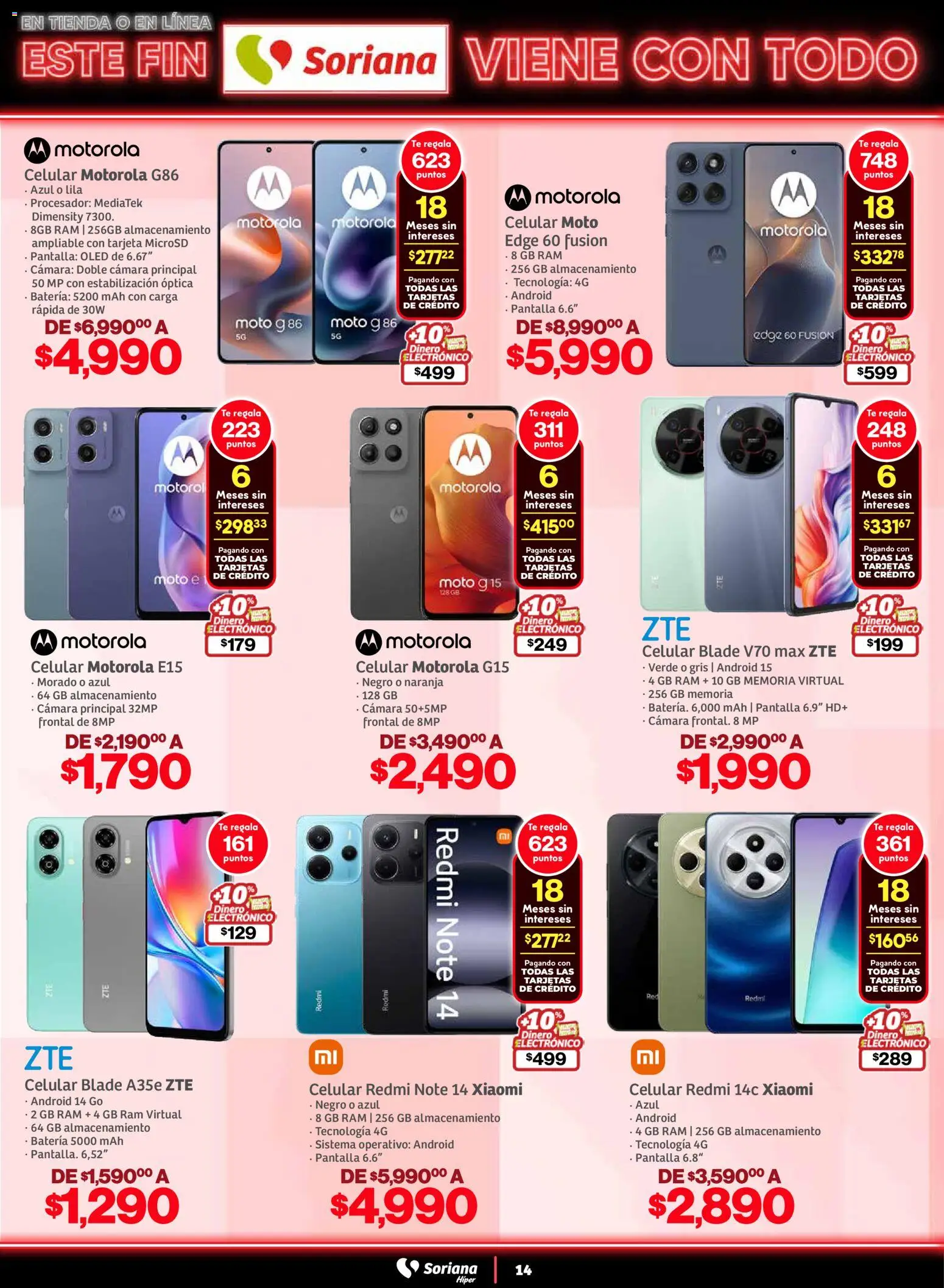 Nuevas ofertas de Soriana válidas en toda la República Mexicana desde el 05.11.2025. ¡Encuentra las mejores ofertas en Soriana - Este fin Soriana viene con todo Híper Nacional! | Página: 14 | Productos: Cámara, Té, Batería