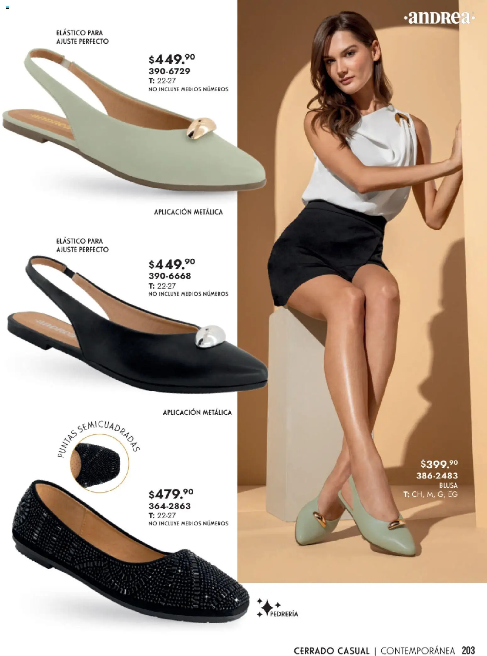 Nuevas ofertas de Andrea válidas en toda la República Mexicana desde el 25.01.2026. ¡Encuentra las mejores ofertas en Andrea catálogo Calzado Dama! | Página: 203 | Productos: Blusa