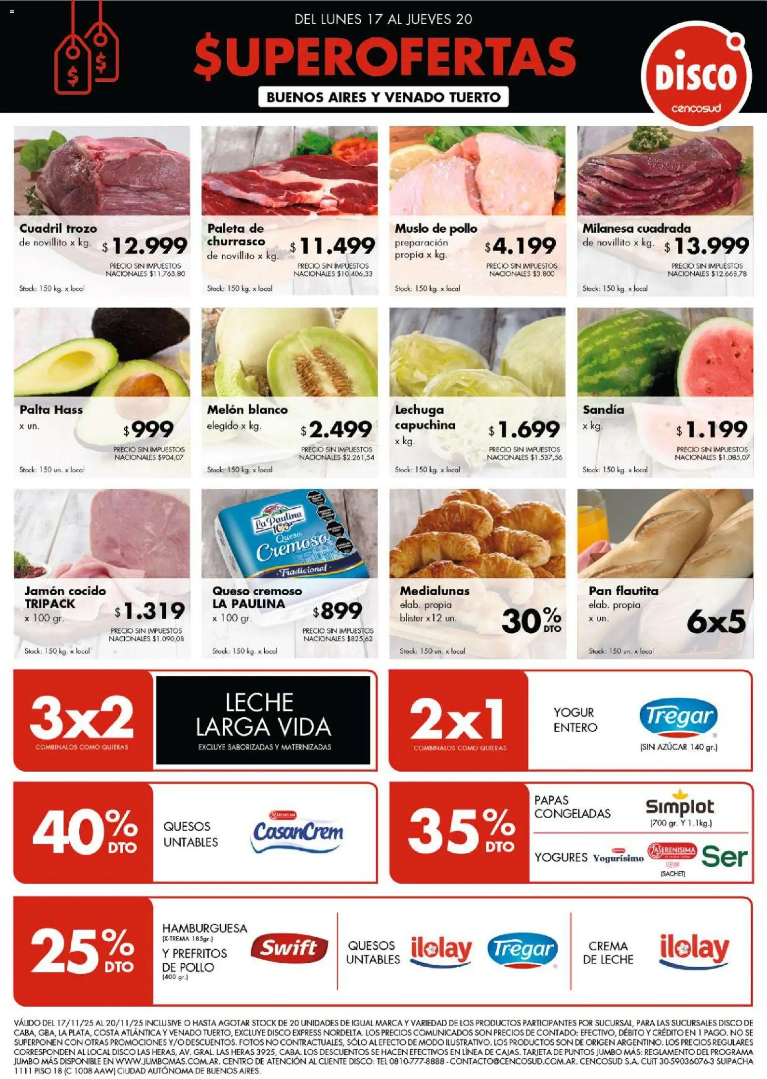 Disco ofertas │ válido desde el 17.11.2025 | Página: 1 | Productos: Pollo, Melón, Leche, Queso
