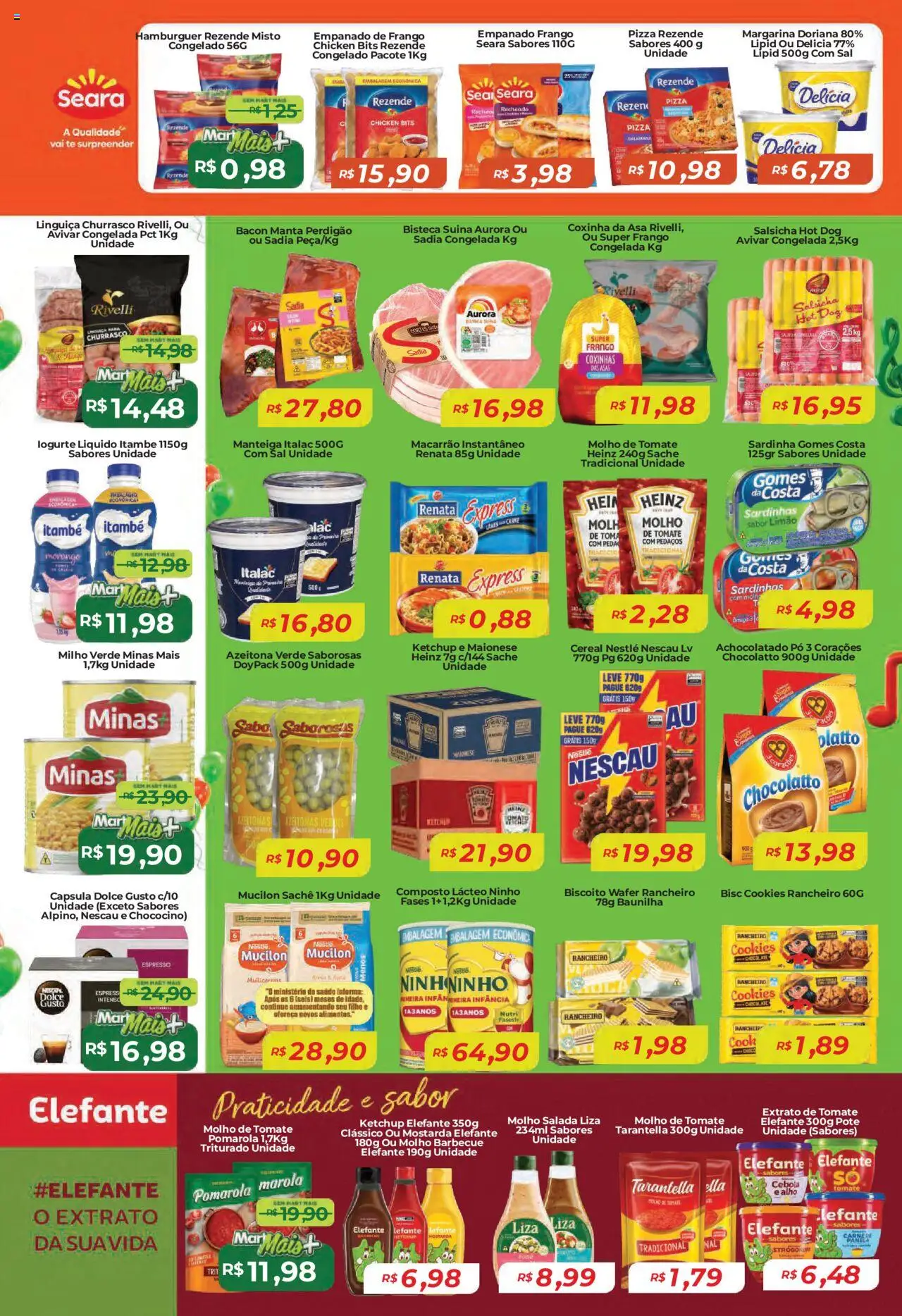 Mart Minas Folheto - válido de 02.10.2025 | Página: 2 | Produtos: Hambúrguer, Sal, Cookies, Sardinha