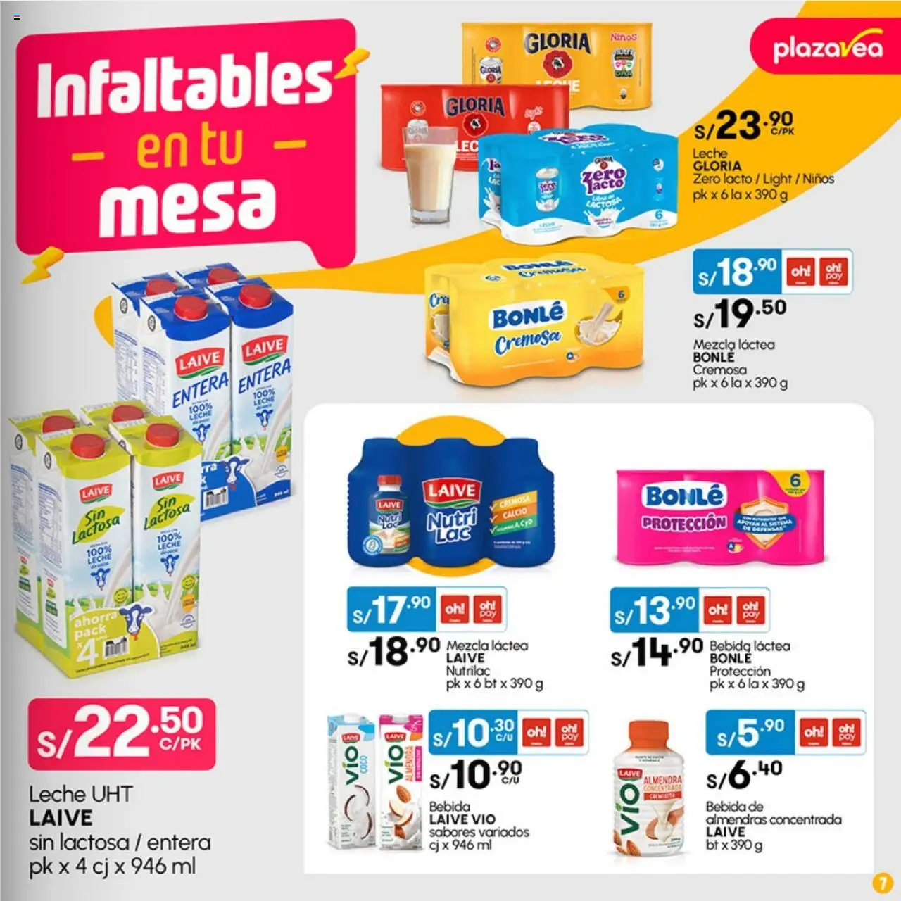 Catálogo Plaza Vea válido desde 02.06.2025 | Página: 7 | Productos: Mesa, Leche, Almendras