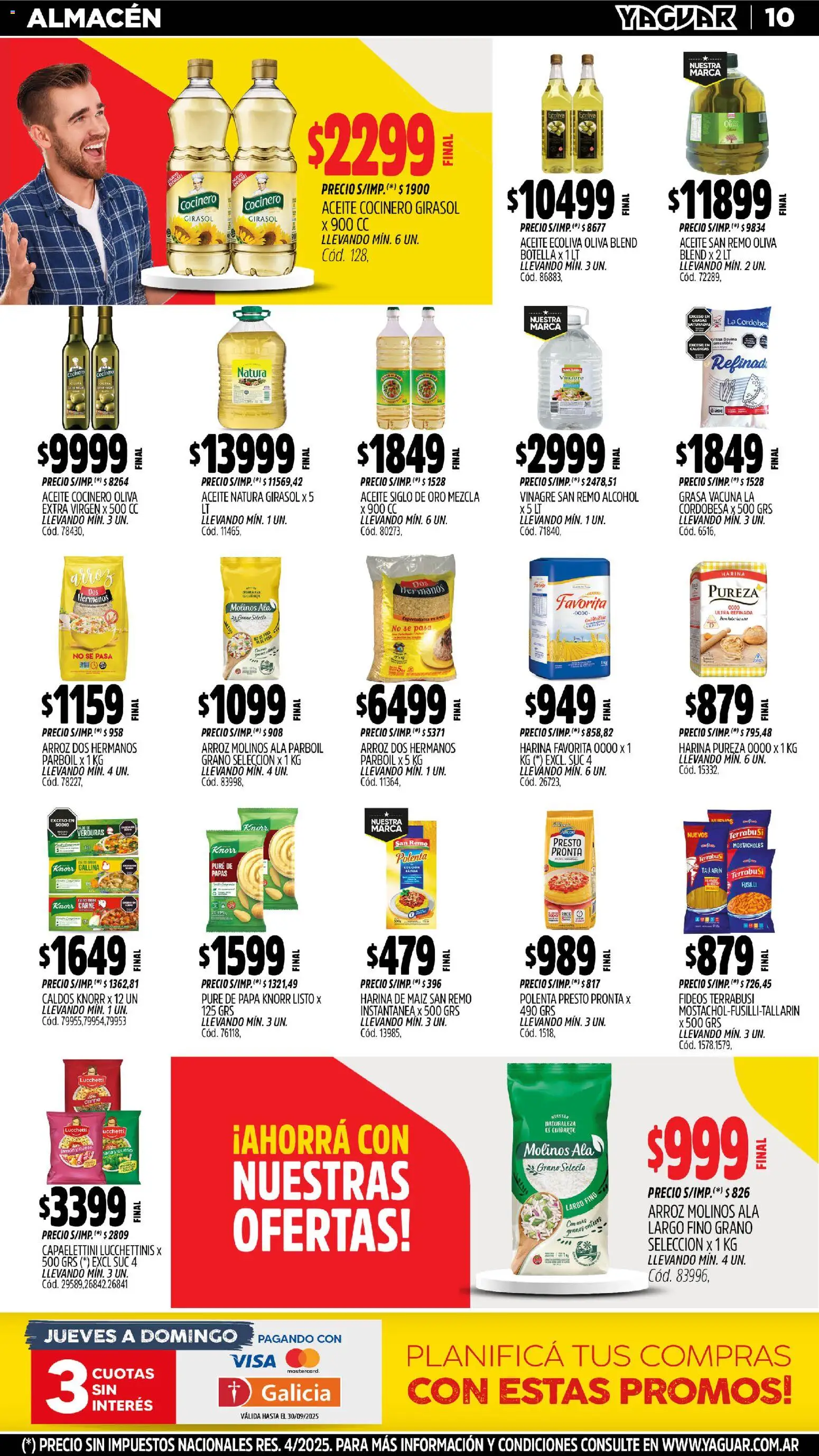 Yaguar - Santa Fe │ válido desde el 27.10.2025 | Página: 10 | Productos: Botella, Papa, Aceite, Arroz