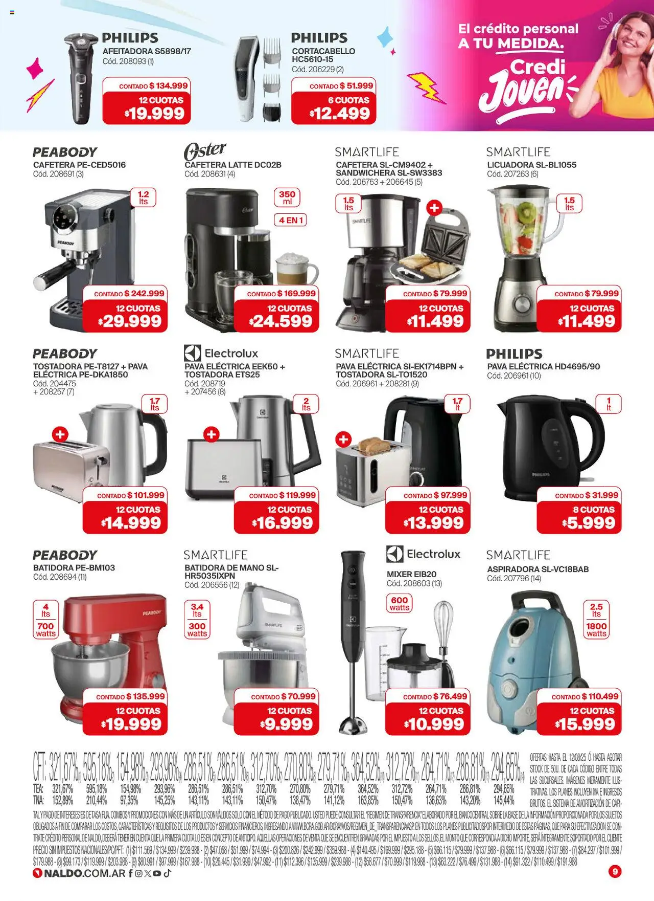 Naldo catálogo │ válido desde el 01.08.2025 | Página: 9 | Productos: Aspiradora, Batidora, Sobre, Afeitadora
