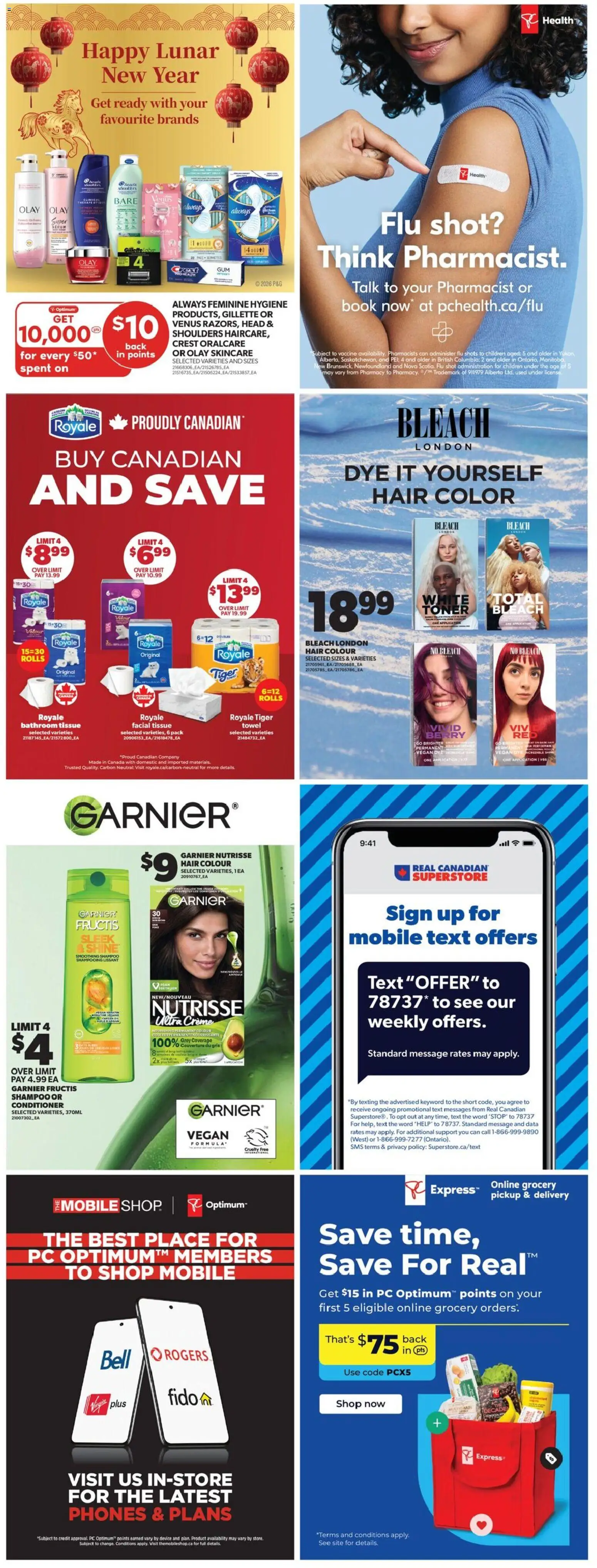 Real Canadian Superstore flyer valid from 19.02.2026 | Page: 39 | Products: PC, Shampoo, Conditioner, Hair color
