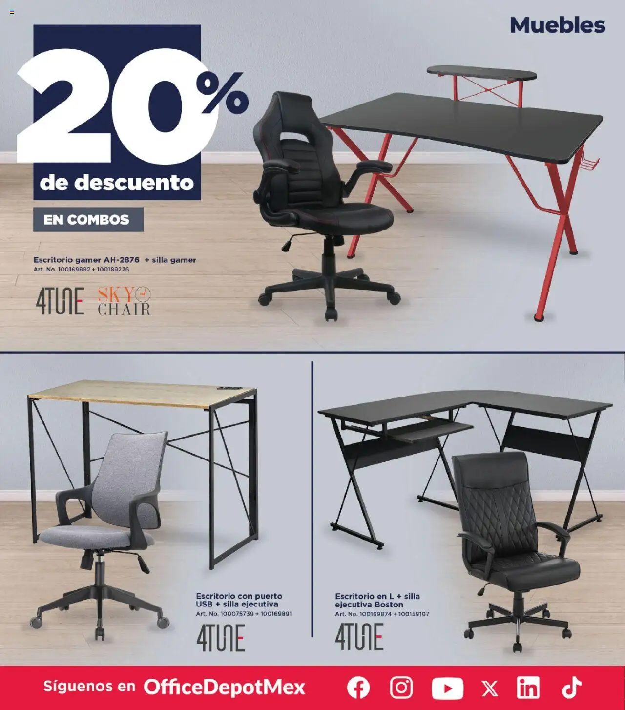 Nuevas ofertas de Office Depot válidas en toda la República Mexicana desde el 01.10.2025. ¡Encuentra las mejores ofertas en Office Depot - Catálogo! | Página: 5 | Productos: Usb, Silla, Silla gamer, Escritorio