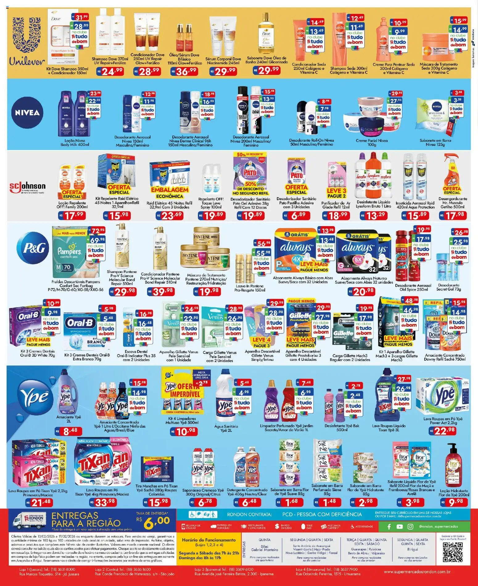 Supermercados Rondon Folheto - válido de 13.02.2026 | Página: 4 | Produtos: Purificador de ar, Tira manchas, Repelente, Água sanitária