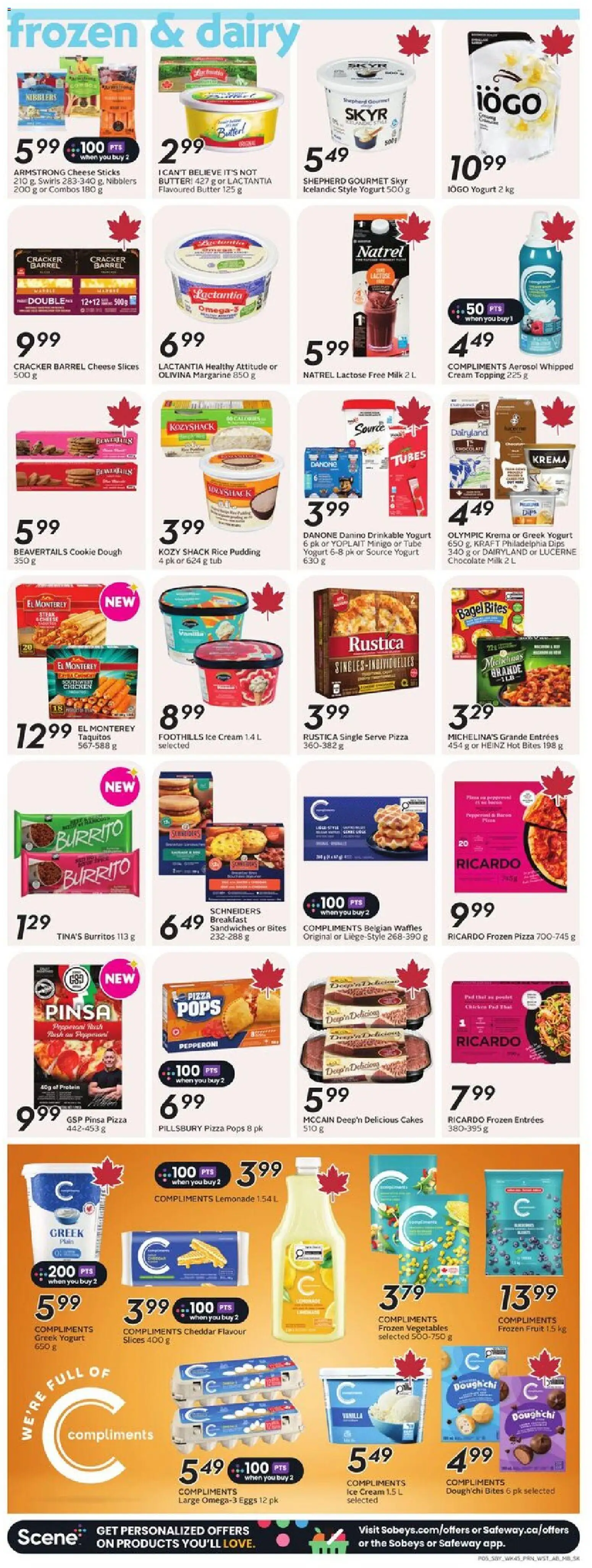 Safeway flyer valid from 05.03.2026 | Page: 8 | Products: Cream, Ice cream, Cheese, Eggs