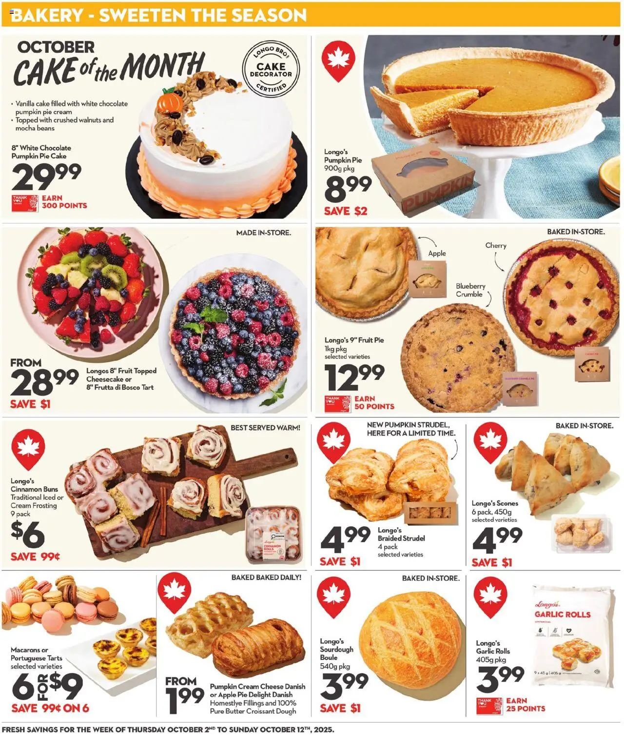 Longo's flyer valid from 02.10.2025 | Page: 12 | Products: Butter, Cheese, Chocolate, Pumpkin