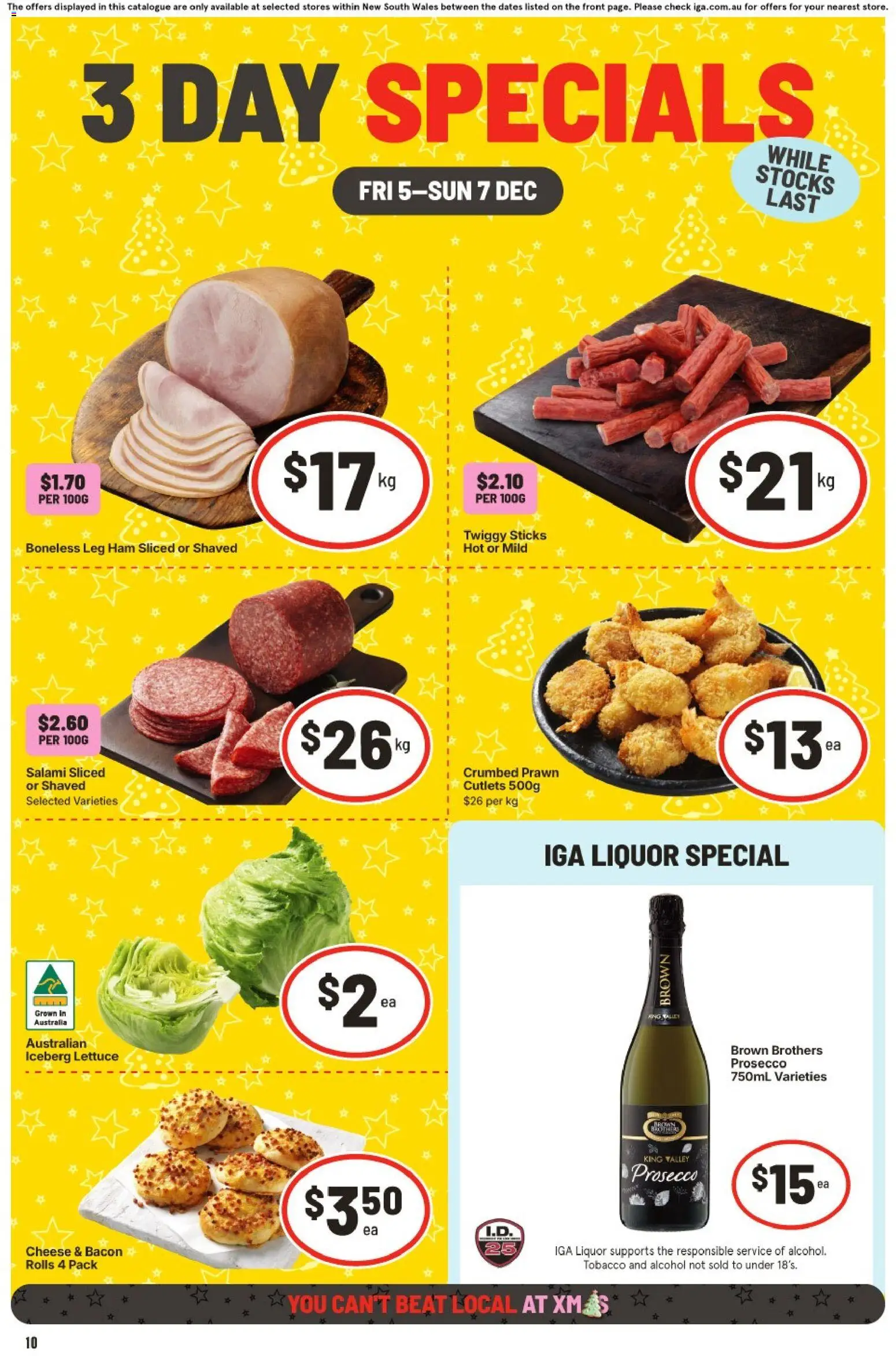 IGA catalogue - valid from 05.12.2025 | Page: 1 | Products: Bacon, Cheese, Ham, Lettuce