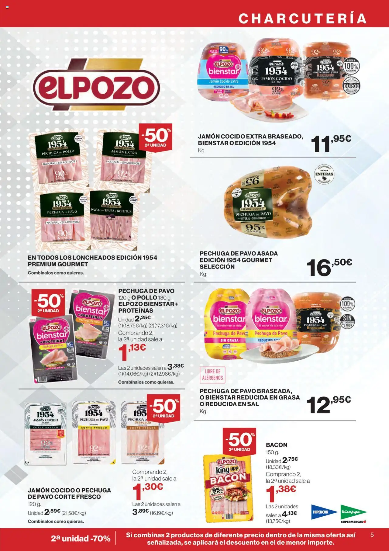 Nuevas ofertas de El Corte Inglés válidas en toda la República Mexicana desde el 11.09.2025. ¡Encuentra las mejores ofertas en El Corte Inglés - Catálogo Nuestros Mejores Precios! | Página: 5 | Productos: Pollo, Jamón cocido, Sal, Jamón