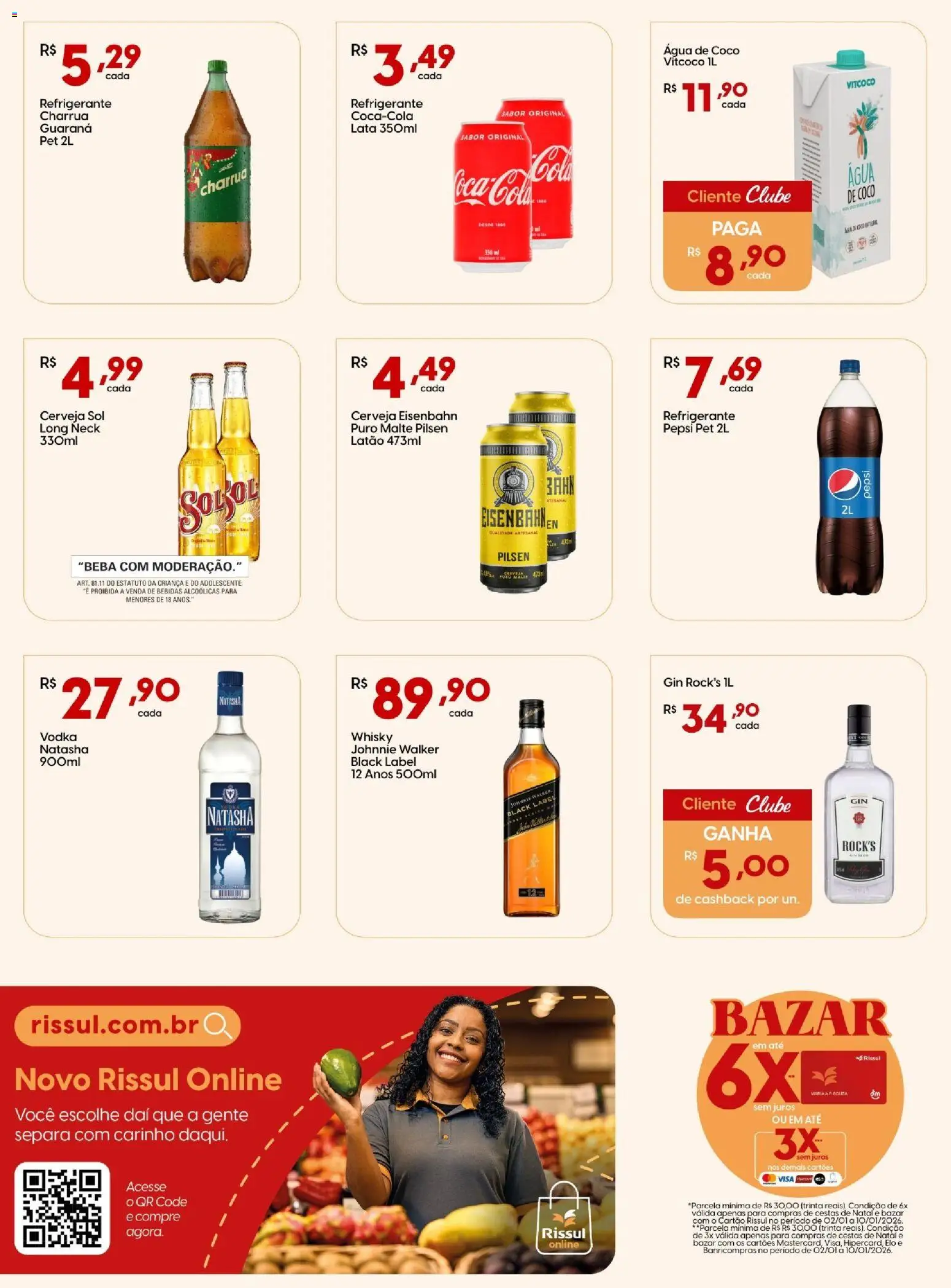 Rissul Folheto - válido de 02.01.2026 | Página: 6 | Produtos: Coco, Eisenbahn, Cerveja, Vodka