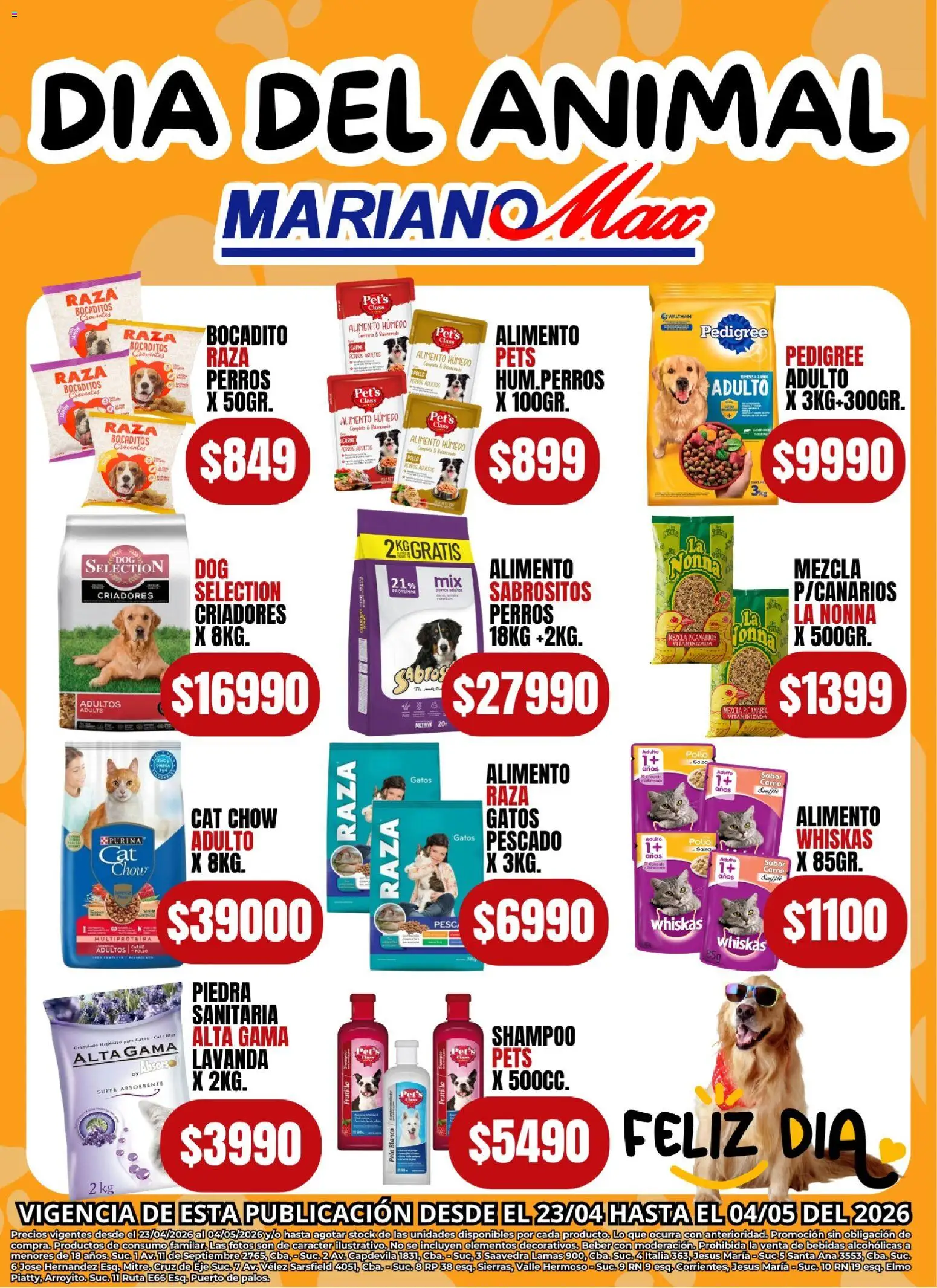Mariano Max - Catálogo │ válido desde el 23.04.2026 | Página: 1 | Productos: Pollo, Frutilla, Pescado, Shampoo