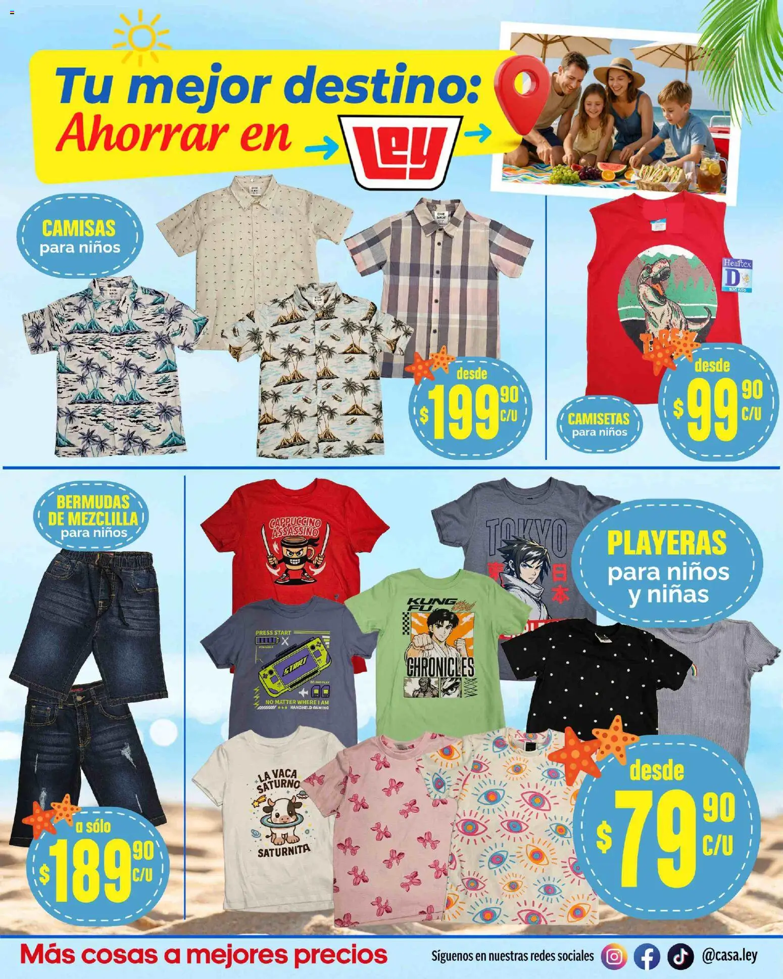 Nuevas ofertas de Casa Ley válidas en toda la República Mexicana desde el 13.03.2026. ¡Encuentra las mejores ofertas en Casa Ley folleto Tu mejor destino Frontera! | Página: 28 | Productos: Bermudas