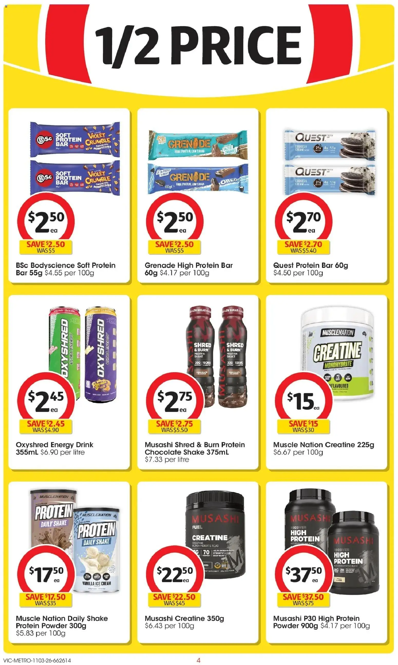 Coles catalogue - valid from 11.03.2026 | Page: 4 | Products: Energy drink, Chocolate, Ice cream, Sugar