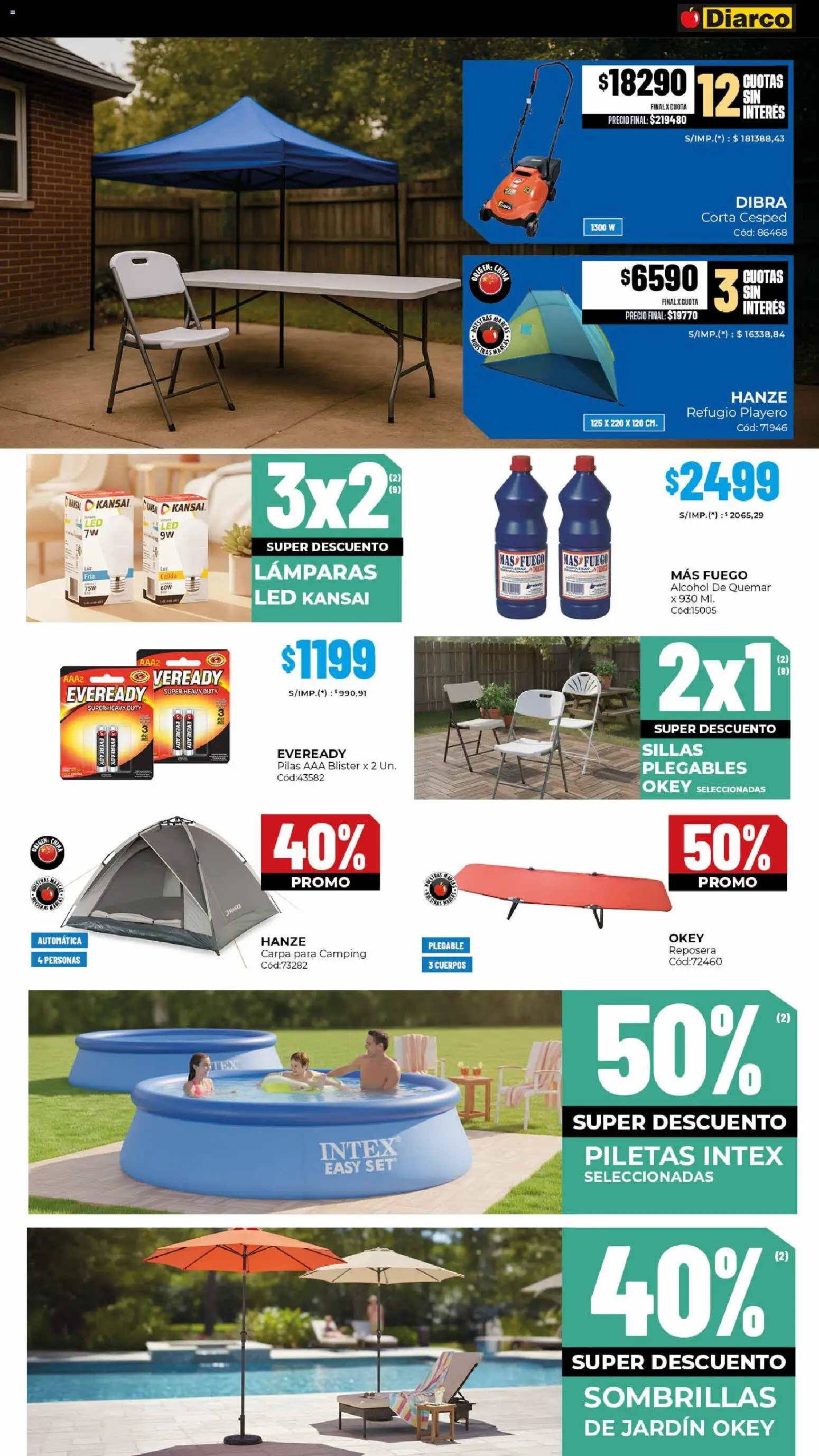 Diarco - Ofertas Hogar, Bazar Y Electro │ válido desde el 20.10.2025 | Página: 4 | Productos: Carpa, Reposera, Pilas