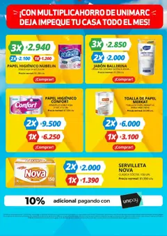 Unimarc Ofertas │ válido desde el 20.08.2025 | Página: 10 | Productos: Toalla, Papel higiénico, Jabón, Crema