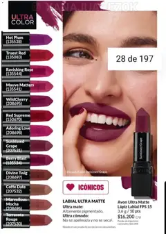 Vista previa Catálogo AVON Campaña 15/2025 válido desde el 23.10.2025 | Página: 23 | Productos: Mate, Lápiz labial