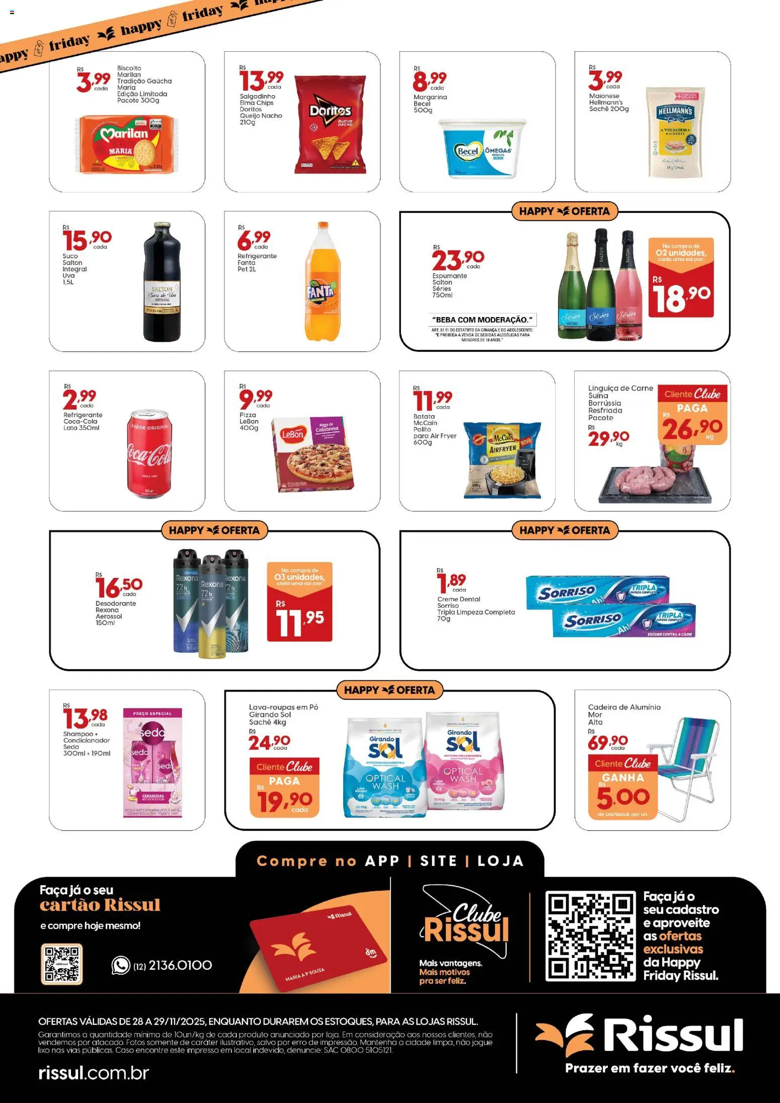 Rissul Folheto - válido de 28.11.2025 | Página: 2 | Produtos: Faca, Pizza, Rexona, Batata