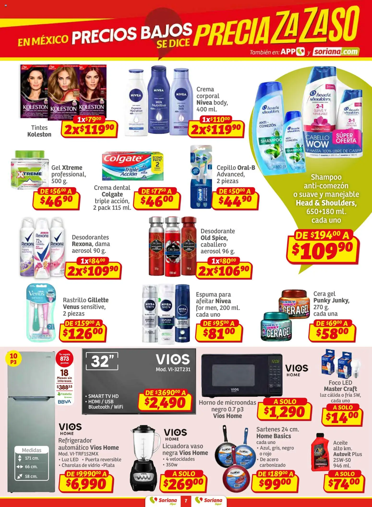 Nuevas ofertas de Soriana válidas en toda la República Mexicana desde el 12.02.2026. ¡Encuentra las mejores ofertas en Soriana - Preciazazaso Súper: Frontera Chih, Coah, Tamaulipas! | Página: 7 | Productos: Refrigerador, Espuma, Licuadora, Microondas