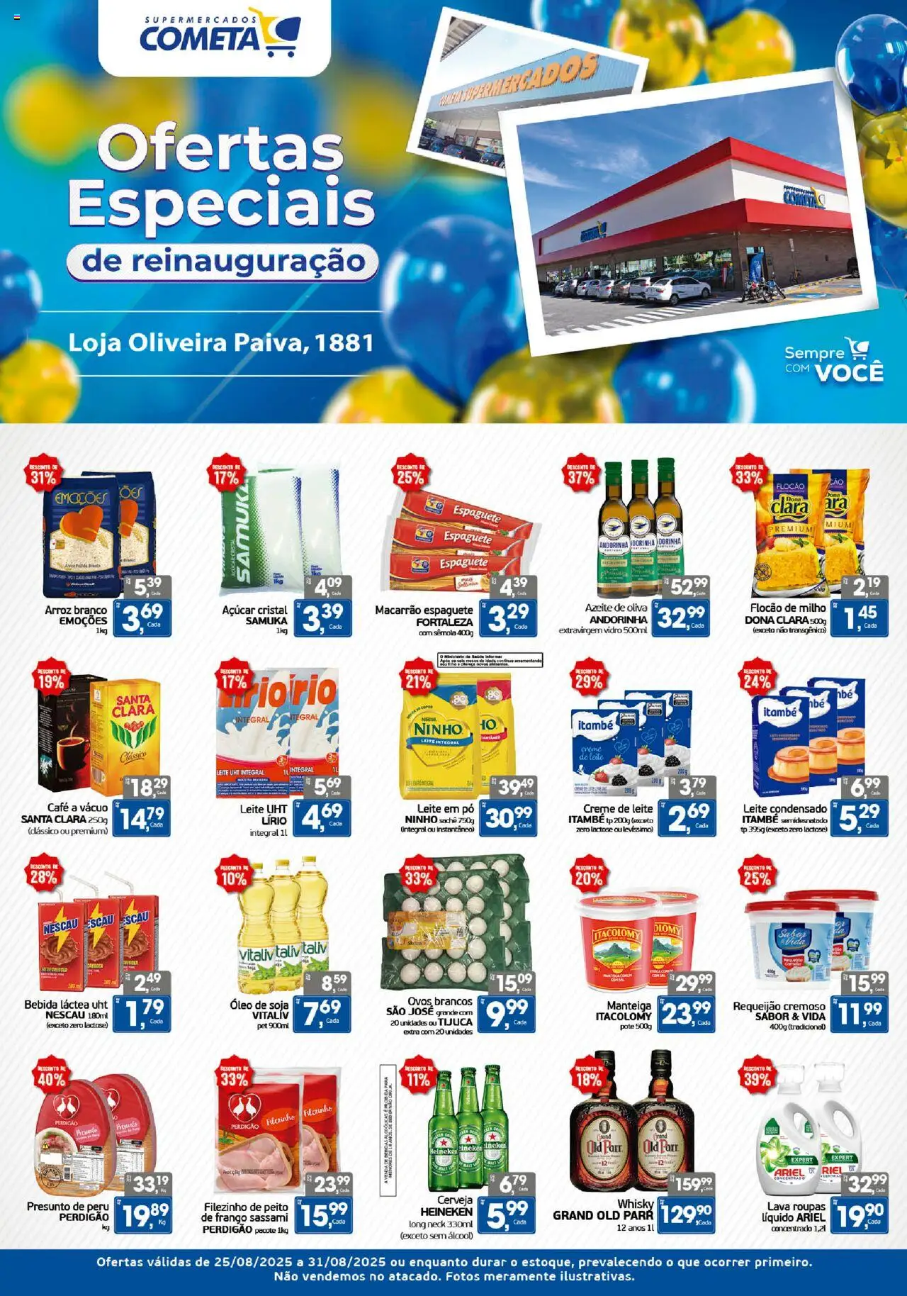 Cometa Supermercados Folheto - válido de 25.08.2025 | Página: 1 | Produtos: Manteiga, Café, Heineken, Leite condensado