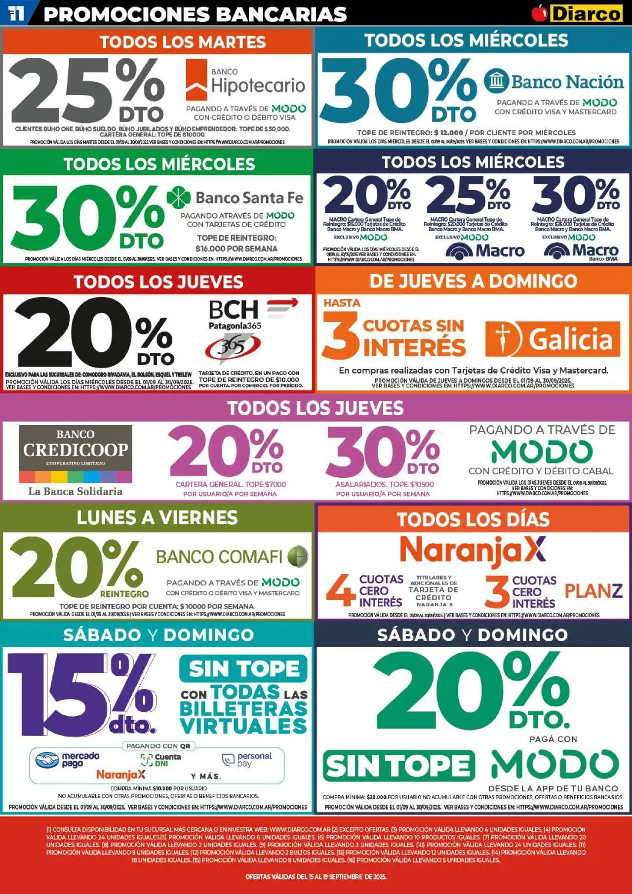 Diarco - Ofertas Pueblo Interior │ válido desde el 15.09.2025 | Página: 11 | Productos: Cartera, Banco, General