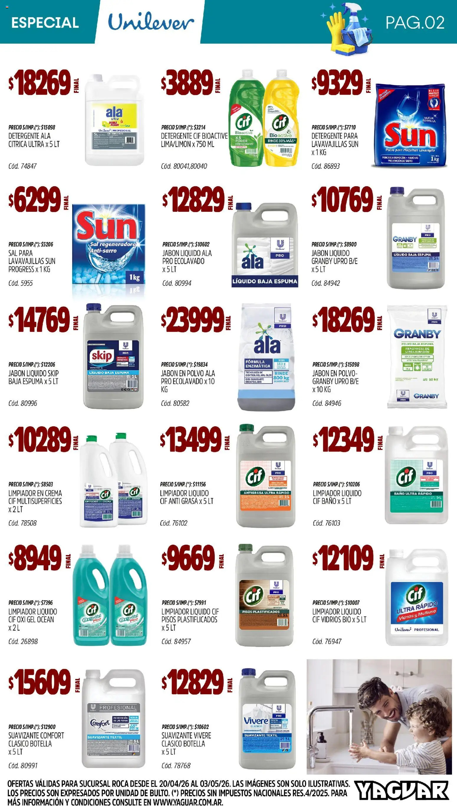 Yaguar - Especial Limpieza General Roca │ válido desde el 20.04.2026 | Página: 2 | Productos: Baño, Jabón líquido, Jabón, Crema