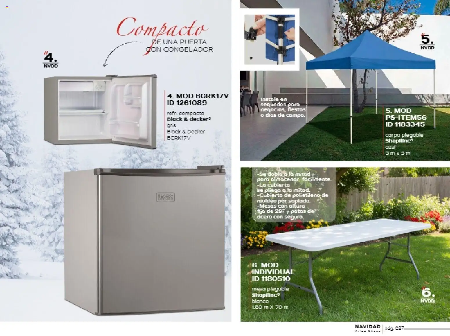 Nuevas ofertas de Price Shoes válidas en toda la República Mexicana desde el 11.11.2025. ¡Encuentra las mejores ofertas en Price Shoes catálogo Navidad otoño/invierno! | Página: 27 | Productos: Congelador, Carpa, Mesa