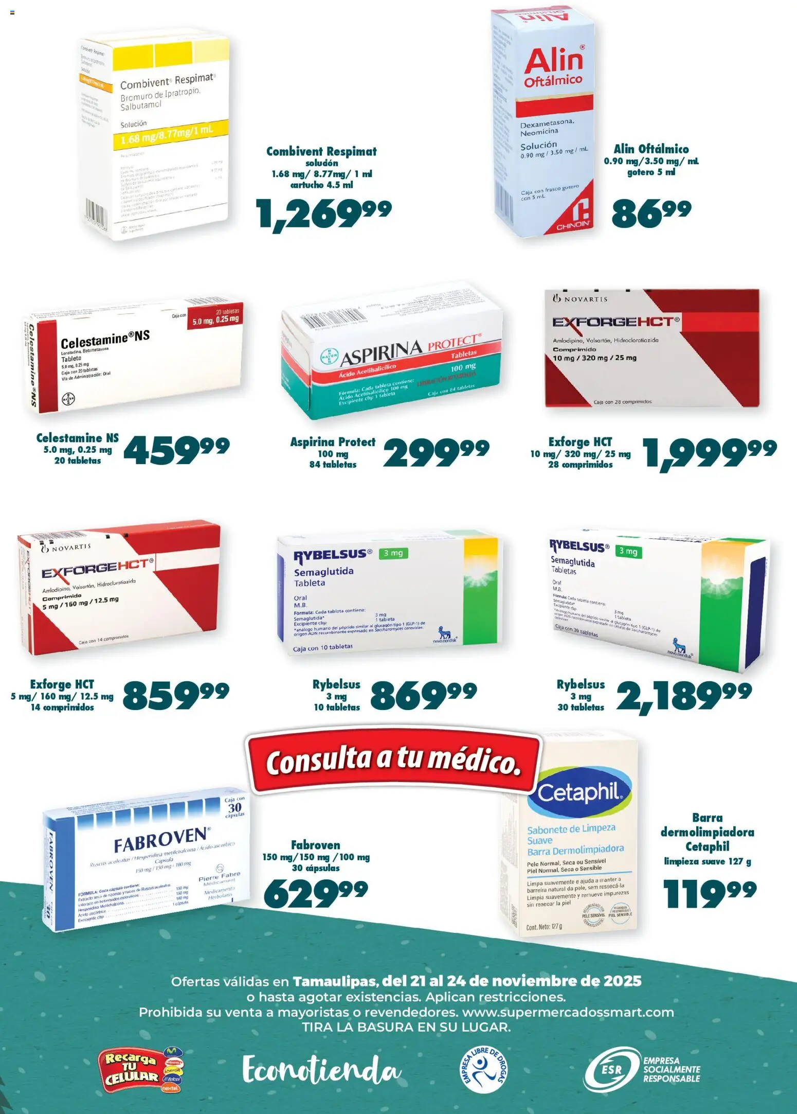 Nuevas ofertas de S-Mart válidas en toda la República Mexicana desde el 21.11.2025. ¡Encuentra las mejores ofertas en S-Mart folleto Ofertas de Feria Matamoros! | Página: 6 | Productos: Frasco, Barra, Caja, Tableta