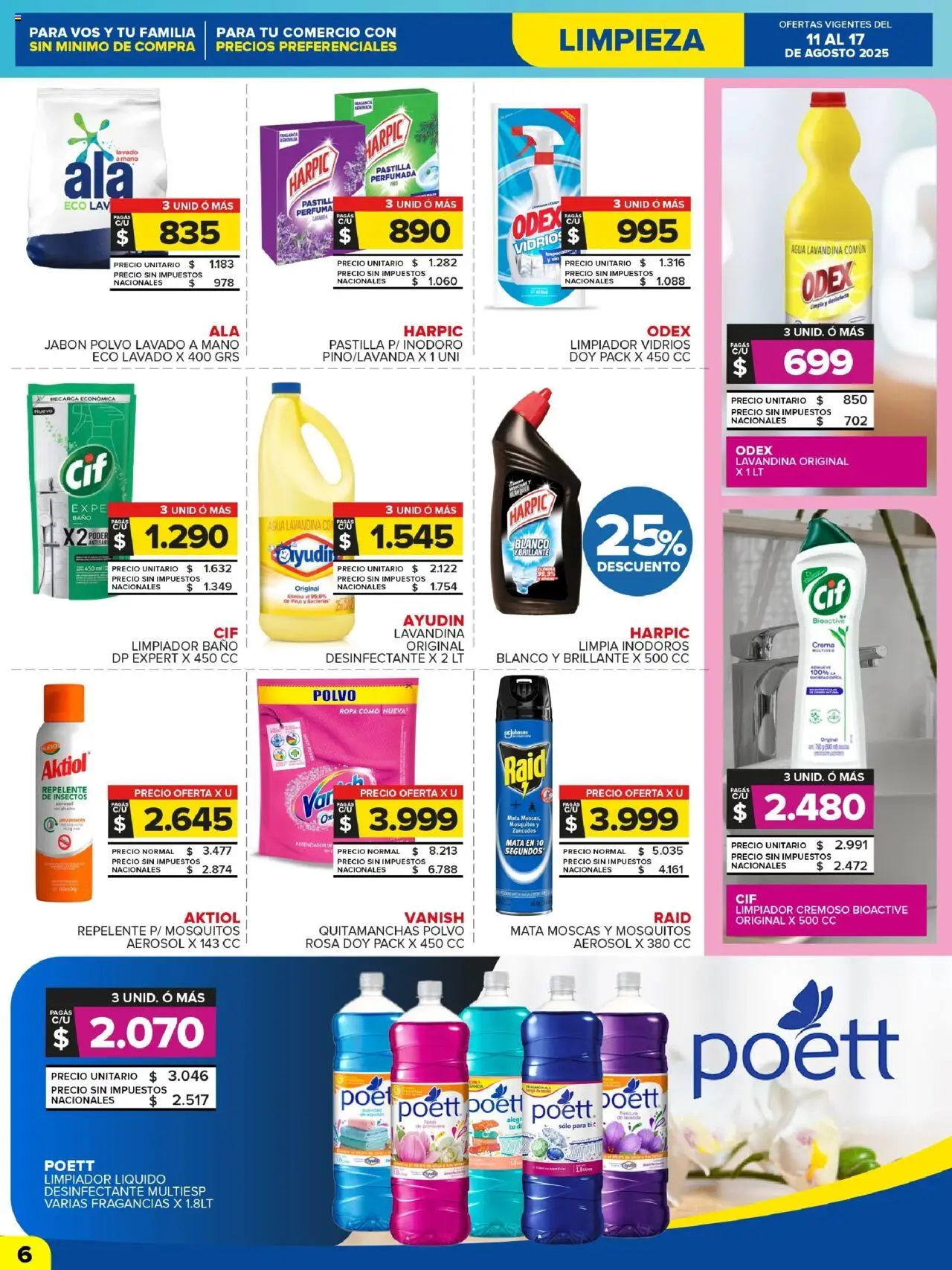 Carrefour Maxi catálogo │ válido desde el 11.08.2025 | Página: 6 | Productos: Desinfectante, Inodoro, Ropa, Limpiador