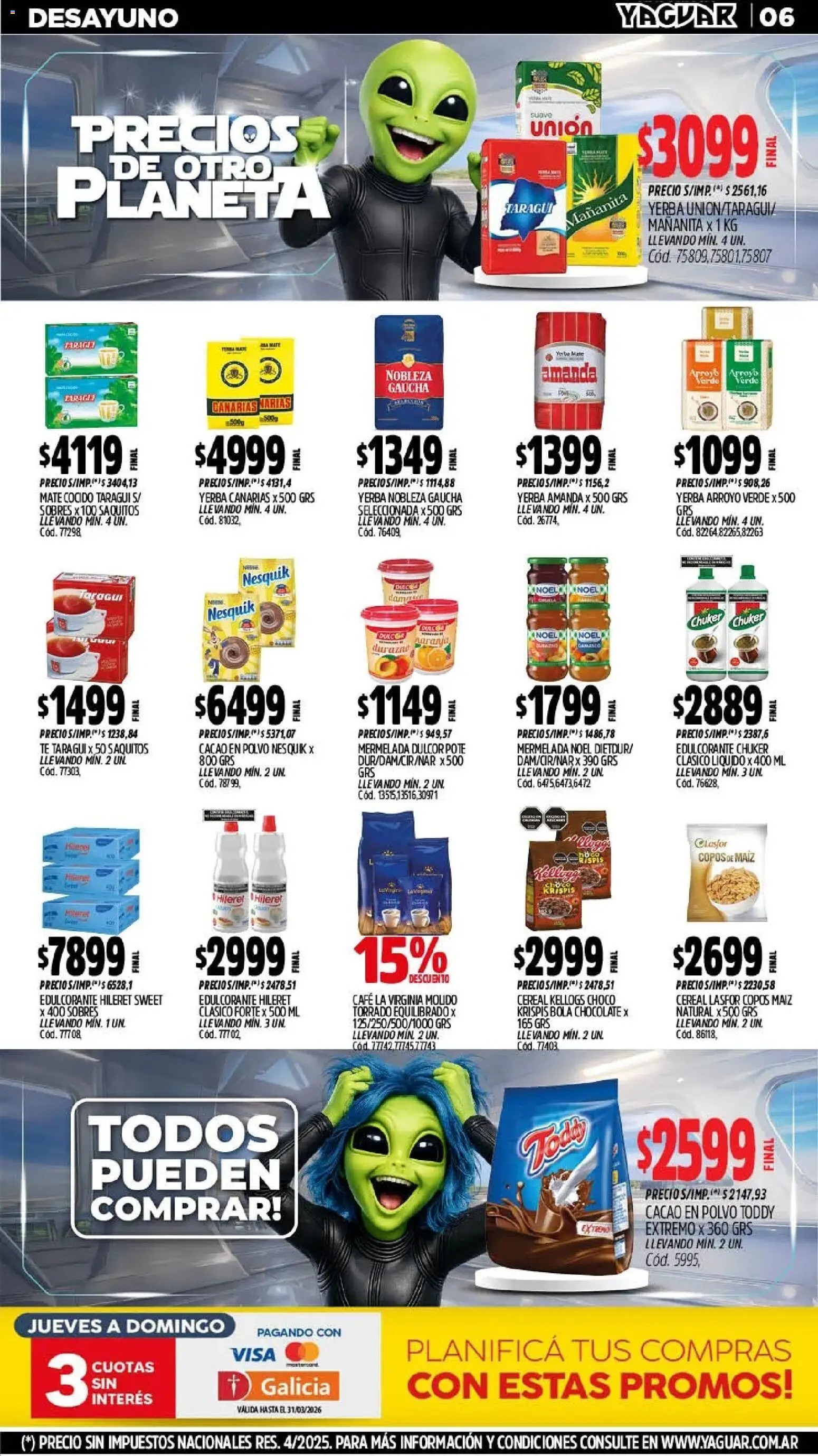 Yaguar - Oferta Semanal Trelew │ válido desde el 11.03.2026 | Página: 10 | Productos: Durazno, Polvo, Té, Cacao
