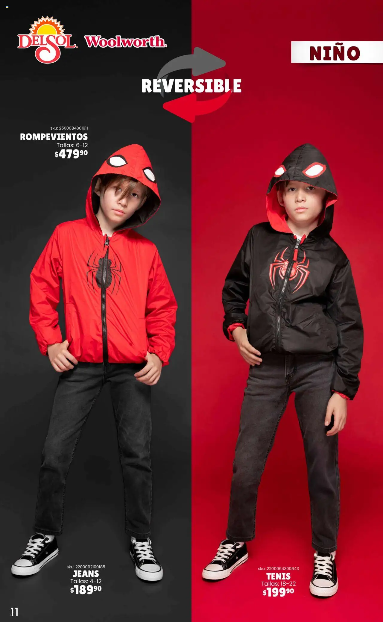 Nuevas ofertas de Del Sol y Woolworth válidas en toda la República Mexicana desde el 25.09.2025. ¡Encuentra las mejores ofertas en Del Sol y Woolworth - Catálogo Rompevientos Disney! | Página: 11 | Productos: Tenis