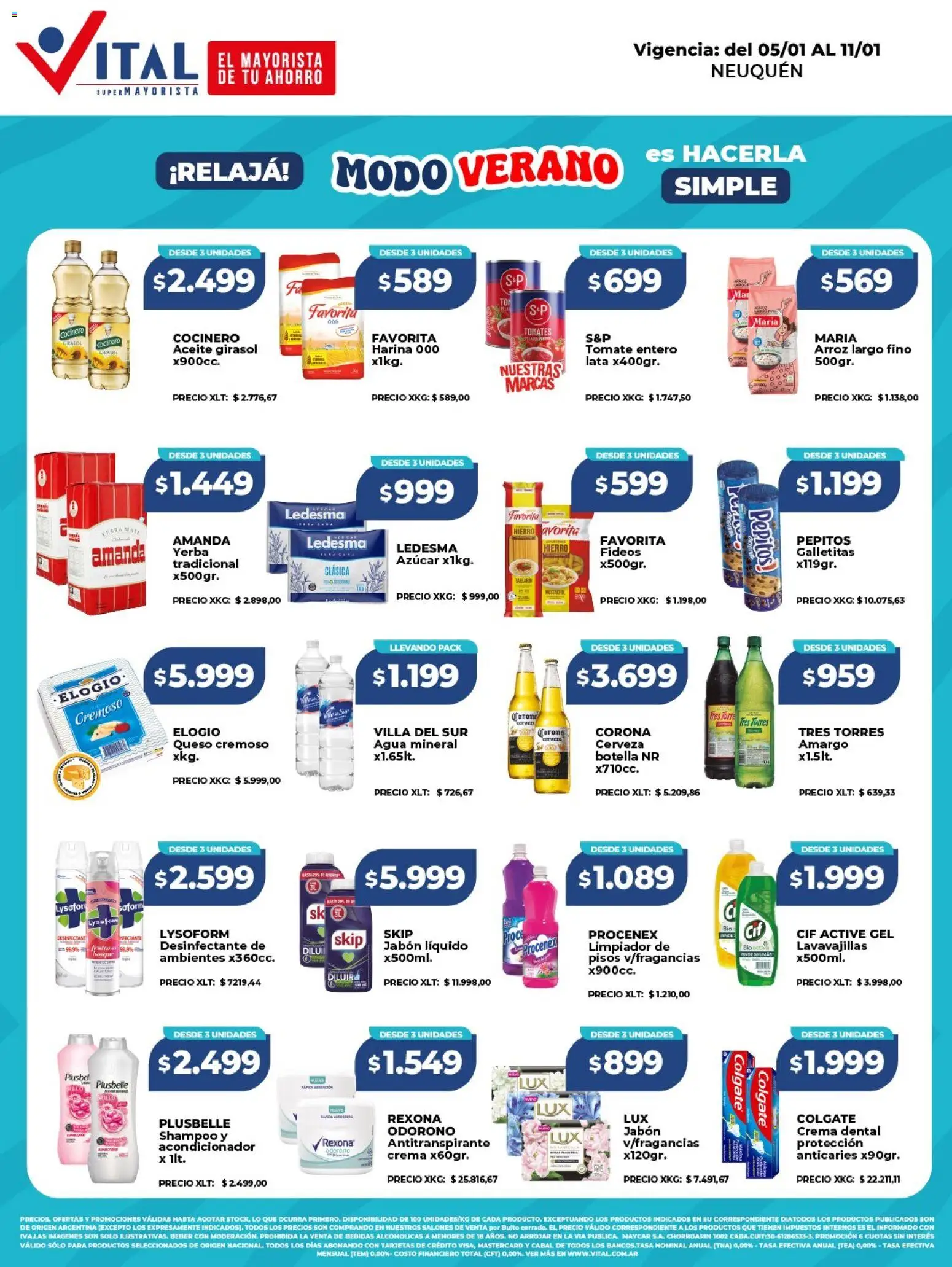 Vital - Ofertas - Neuquén │ válido desde el 05.01.2026 | Página: 1 | Productos: Lavavajillas, Yerba, Cerveza, Arroz