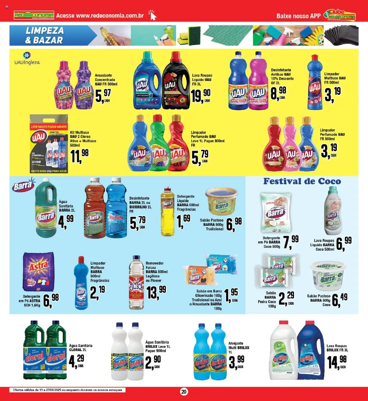 RedEconomia Folheto - válido de 19.08.2025 | Página: 20 | Produtos: Roupas, Perfumes, Amaciante, Desinfetante