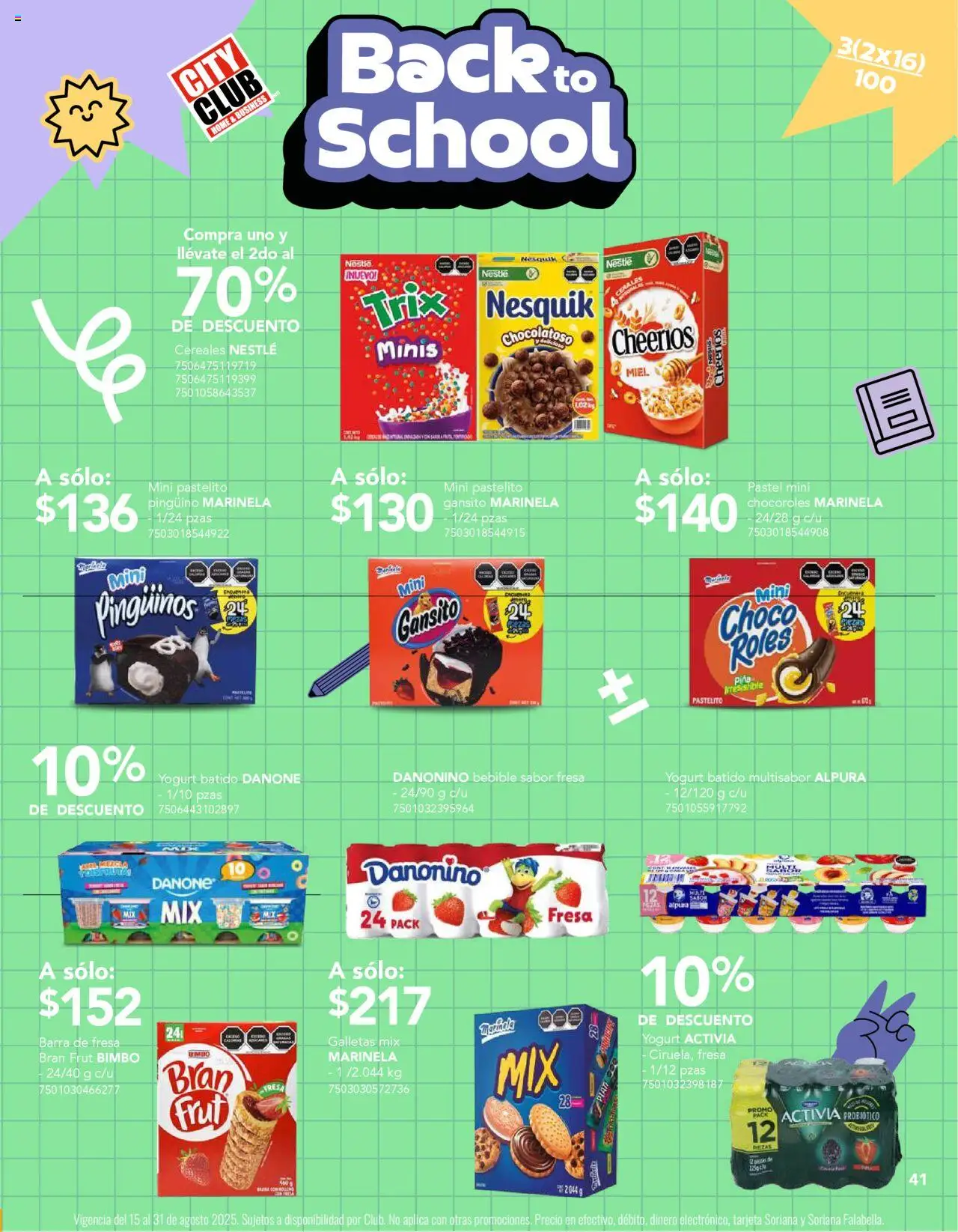 Nuevas ofertas de City Club válidas en toda la República Mexicana desde el 01.08.2025. ¡Encuentra las mejores ofertas en City Club - Catálogo! | Página: 41 | Productos: Pastel, Piña, Galletas, Barra